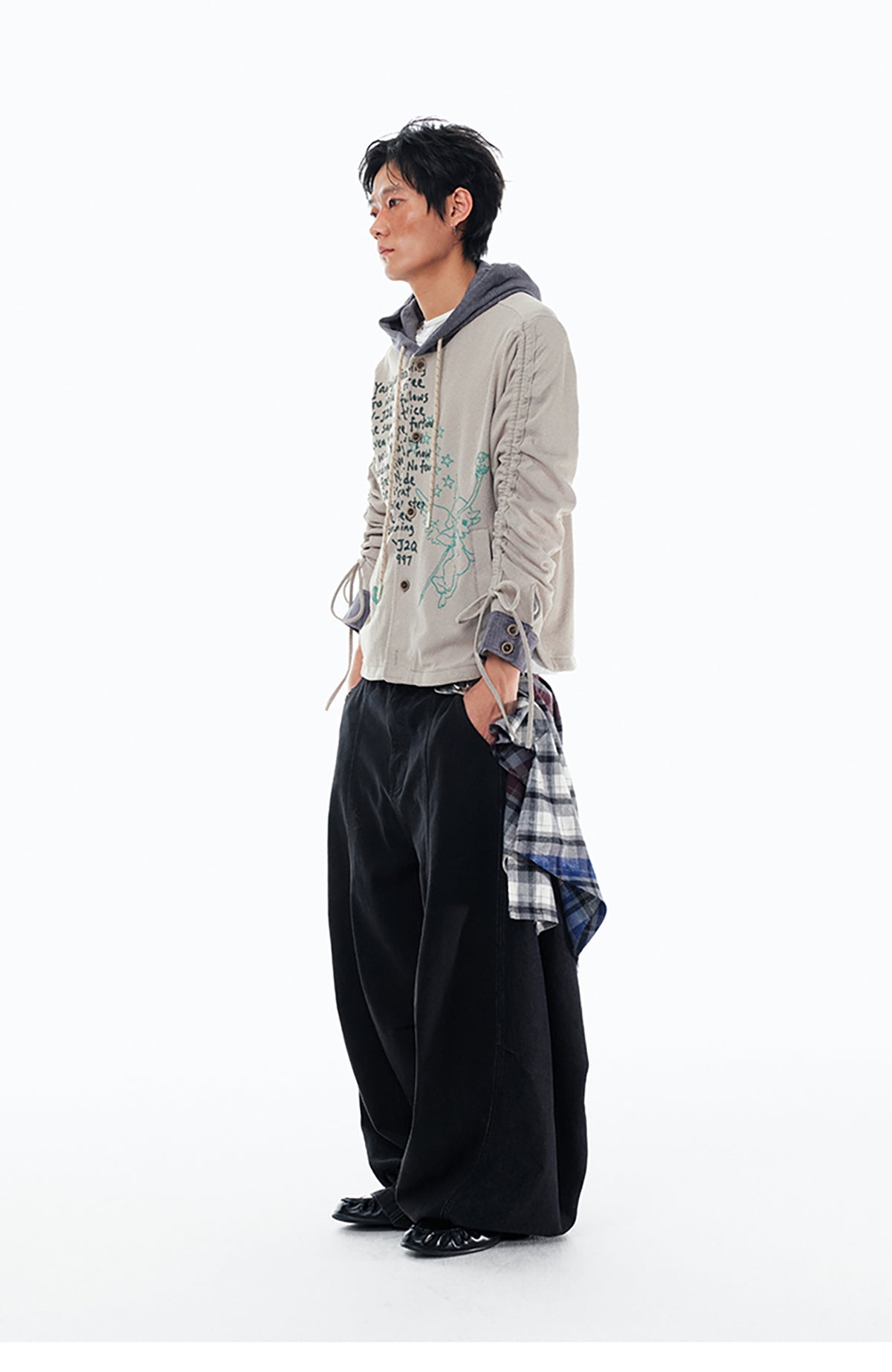 1997 POSTOFFICE Contrast Color Drawstring Hooded Jacket