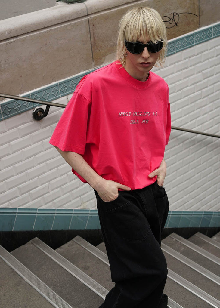 SOURPLUM 911 Studded Oversized T-Shirt, premium urban and streetwear designers apparel on PROJECTISR.com, SOURPLUM