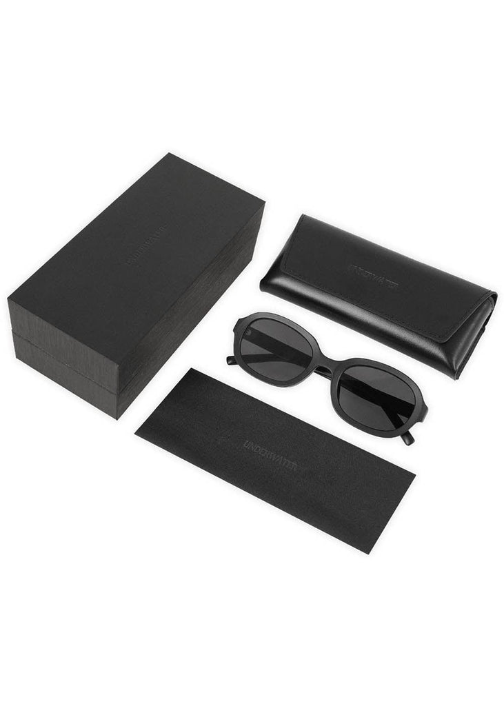 UNDERWATER Matte Black Oval Sunglasses, premium urban and streetwear designers apparel on PROJECTISR.com, UNDERWATER