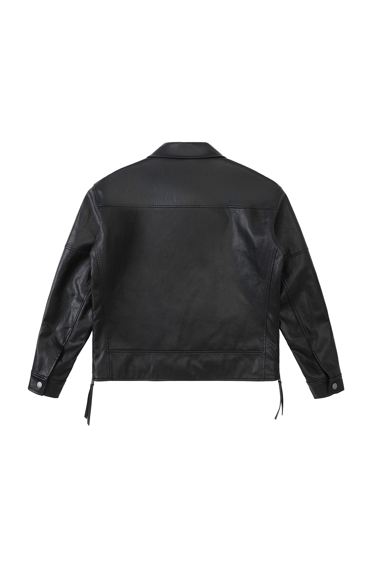 2000RSK Pin-Shoulder Faux Leather Biker Jacket
