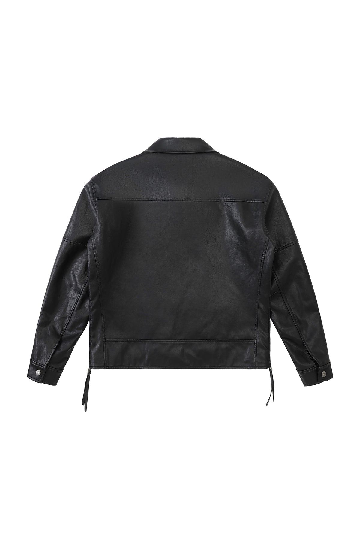 2000RSK Pin-Shoulder Faux Leather Biker Jacket