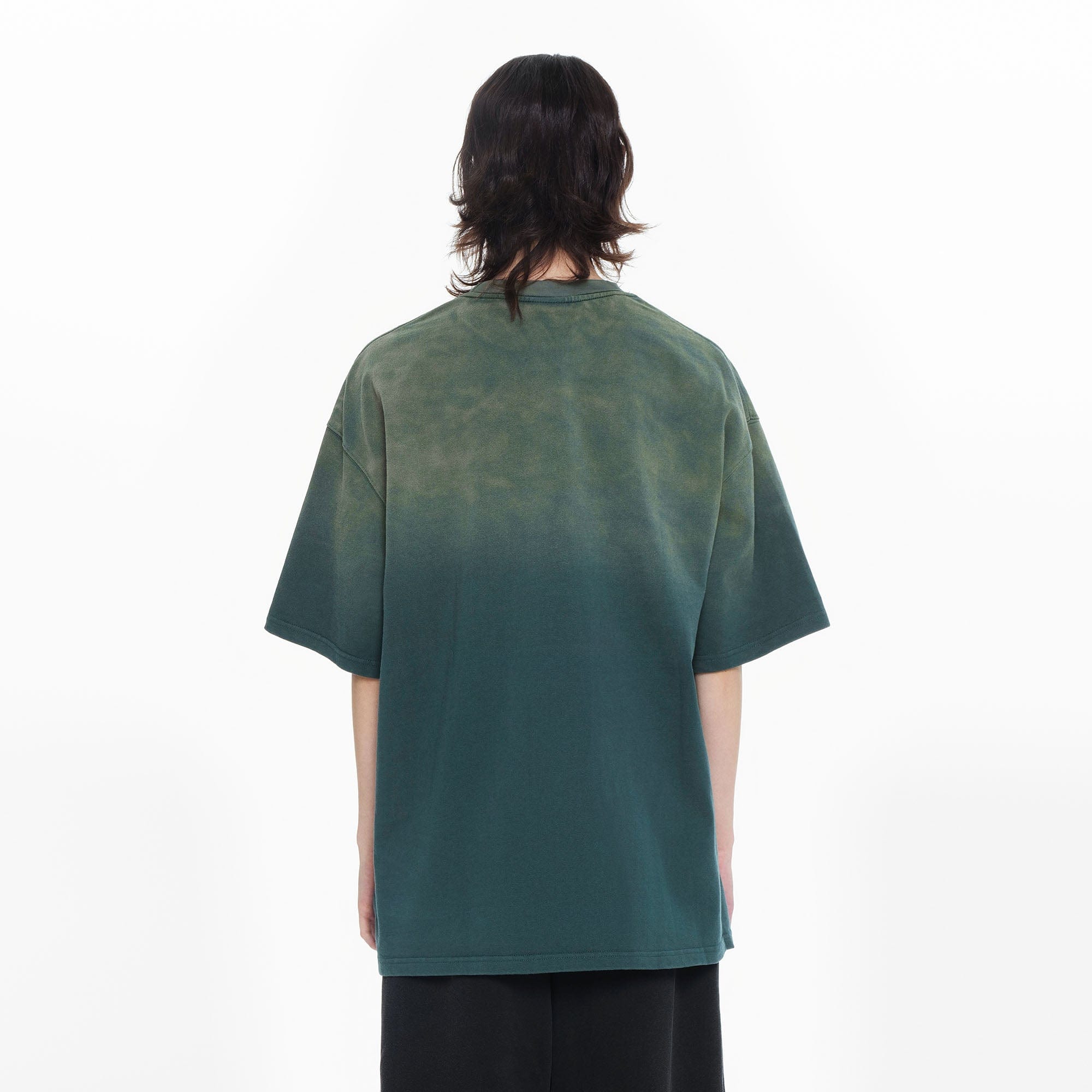 OVERLAPS Gradient Washed Oversized LOGO T-Shirt, premium urban and streetwear designers apparel on PROJECTISR.com, OVERLAPS