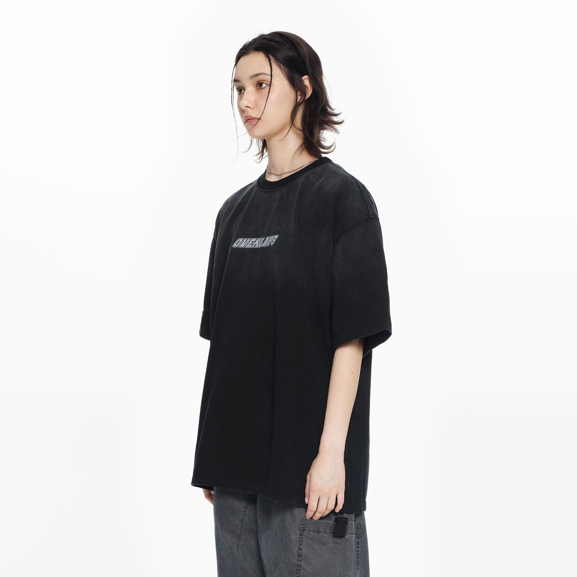 OVERLAPS Gradient Washed Oversized LOGO T-Shirt