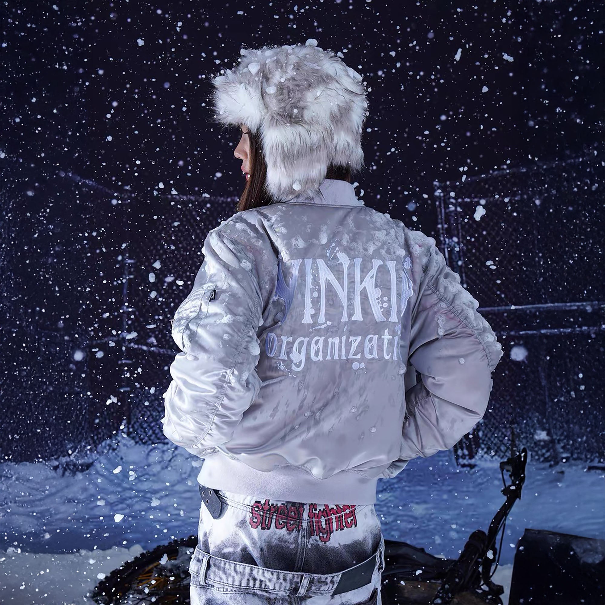 VINKID Reversible Peace Dove Patch Bomber Jacket