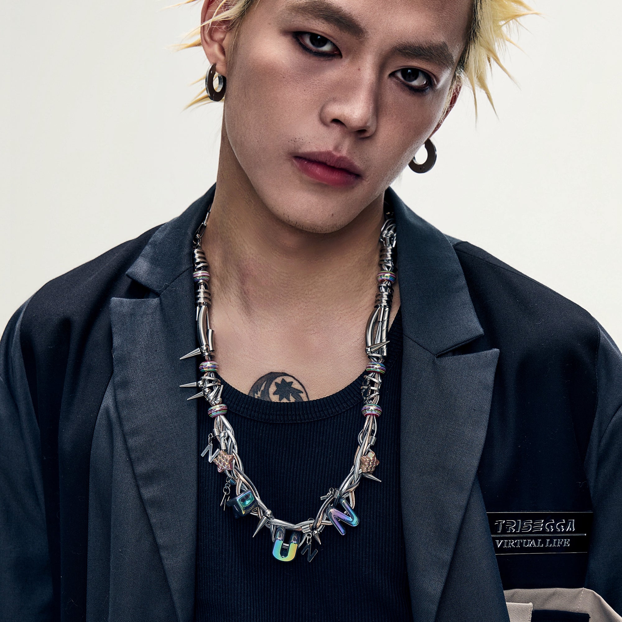 ILLUSORY Custom Letter Spiked Chain, premium urban and streetwear designers apparel on PROJECTISR.com, ILLUSORY