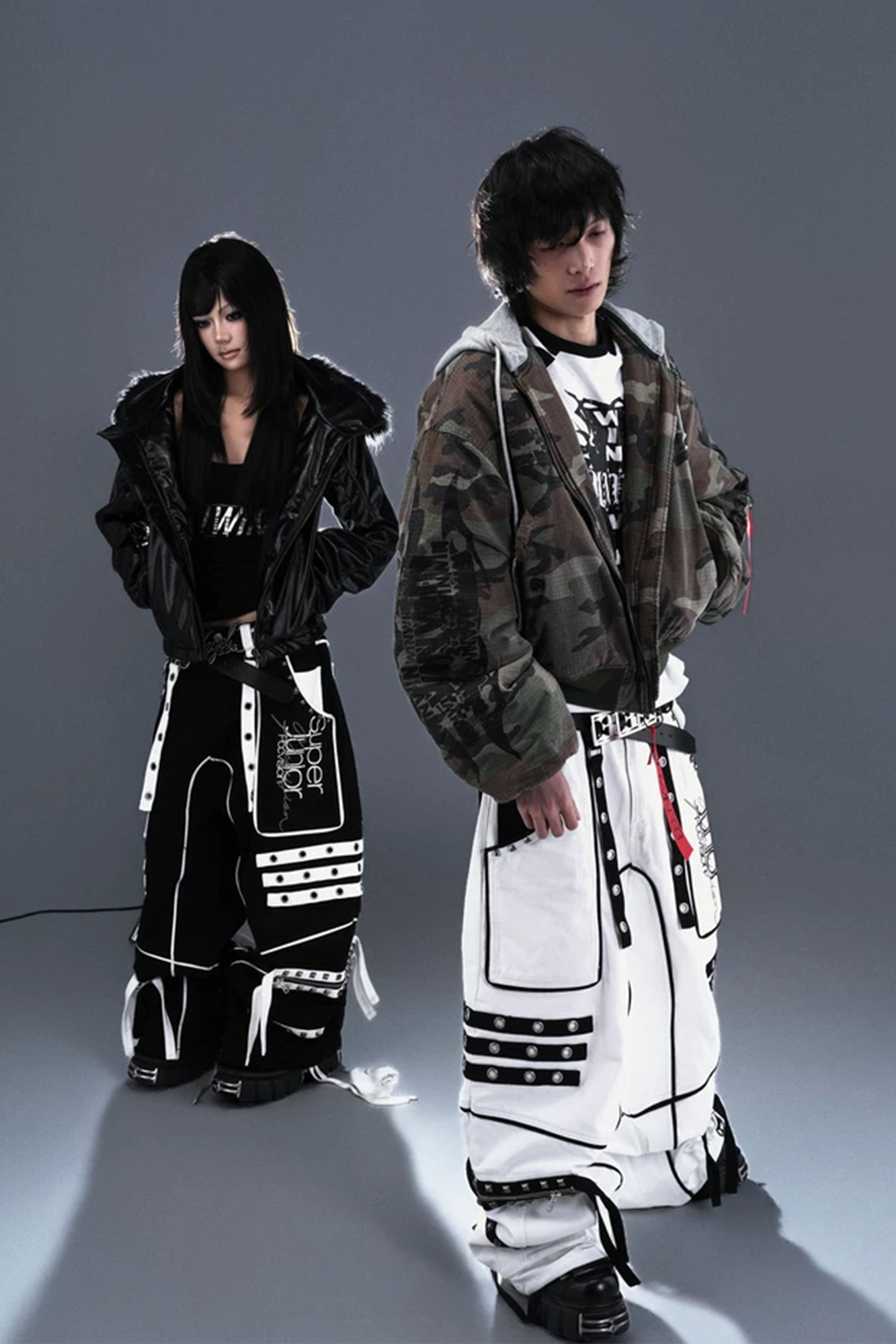 PCCVISION Studded Embroidered Baggy Pants, premium urban and streetwear designers apparel on PROJECTISR.com, PCCVISION