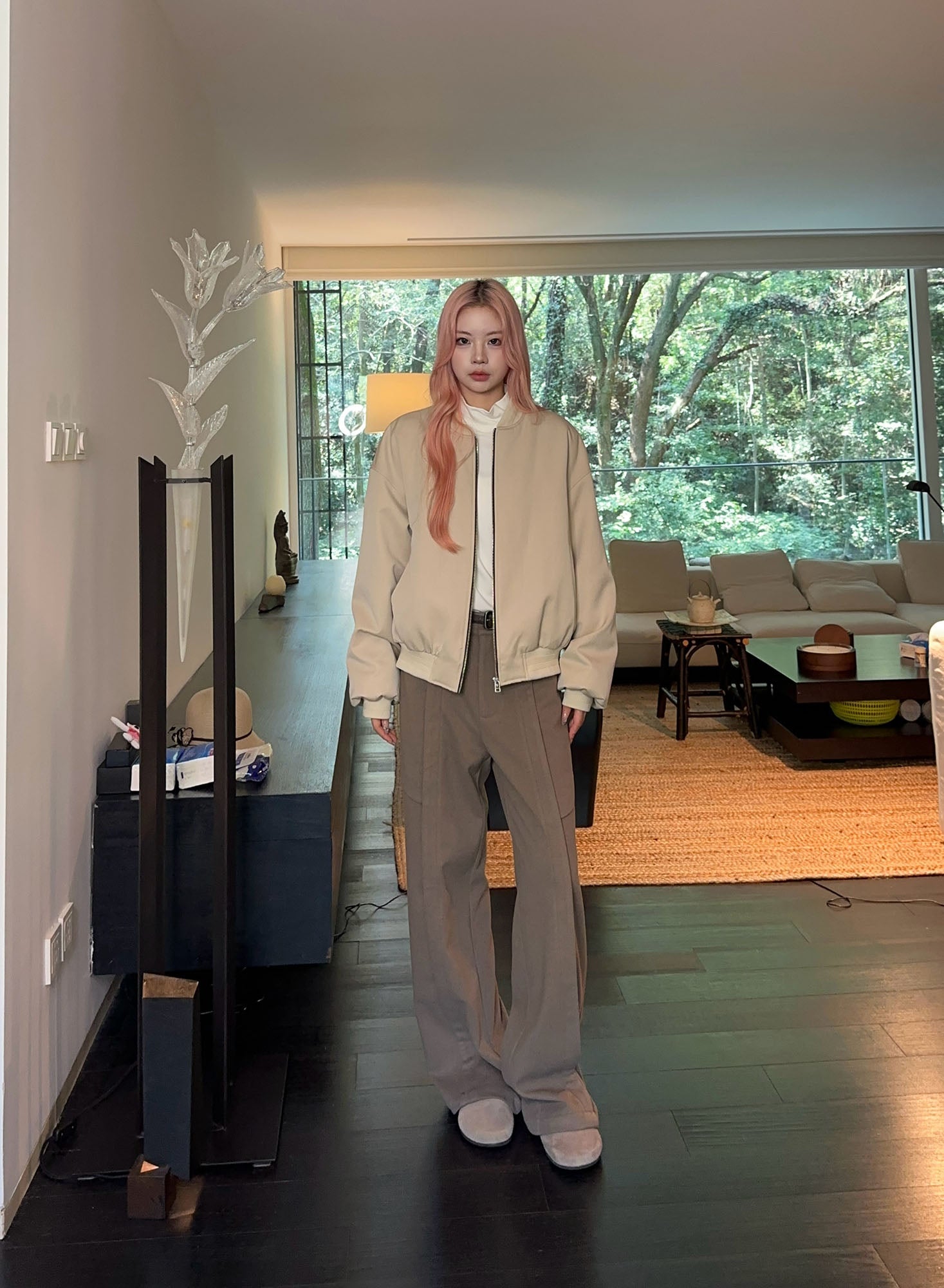 OKAYTHXBYE Wool-Filled Bomber Jacket