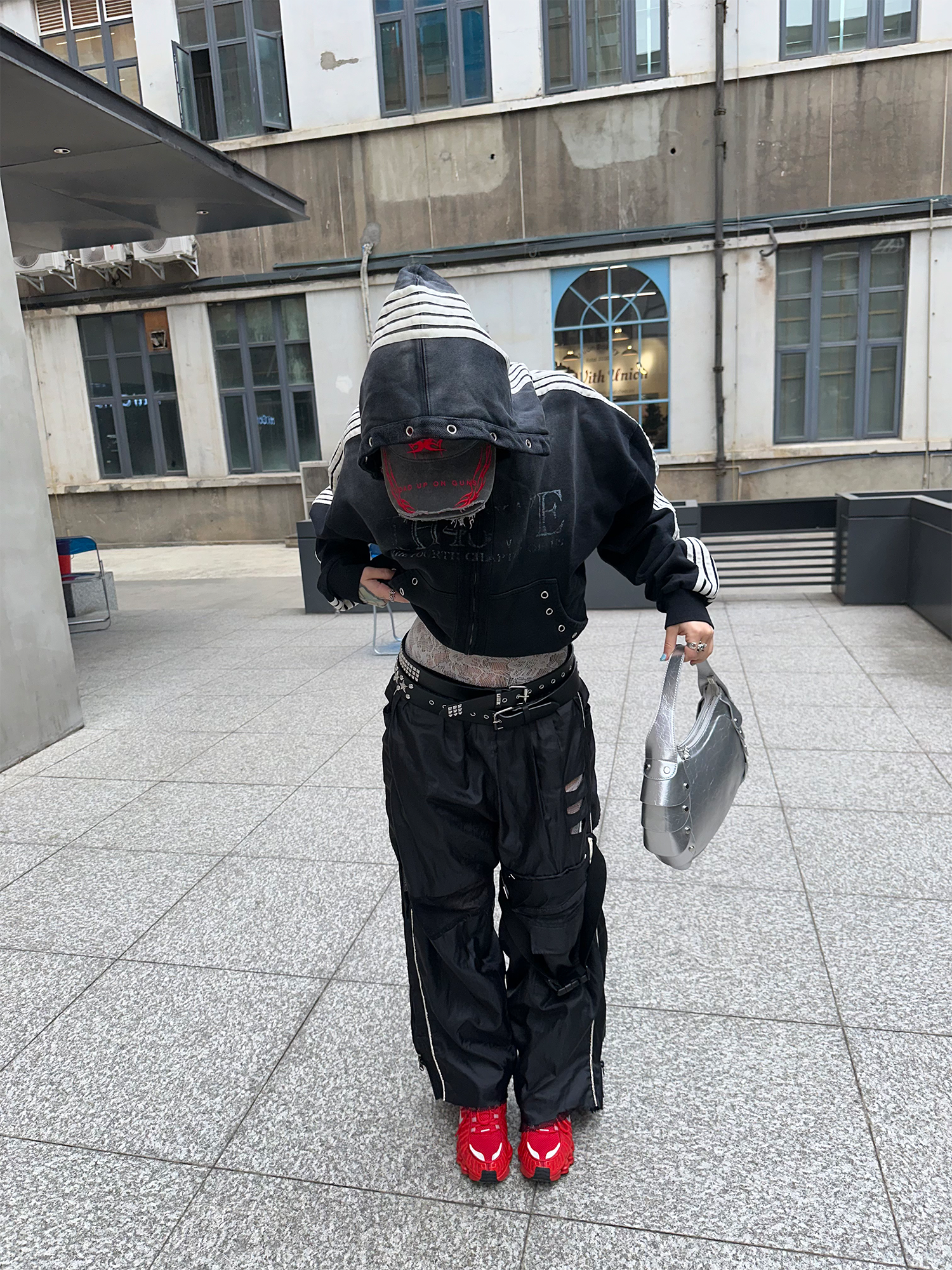 TH4SWE Washed Striped Hooded Jacket