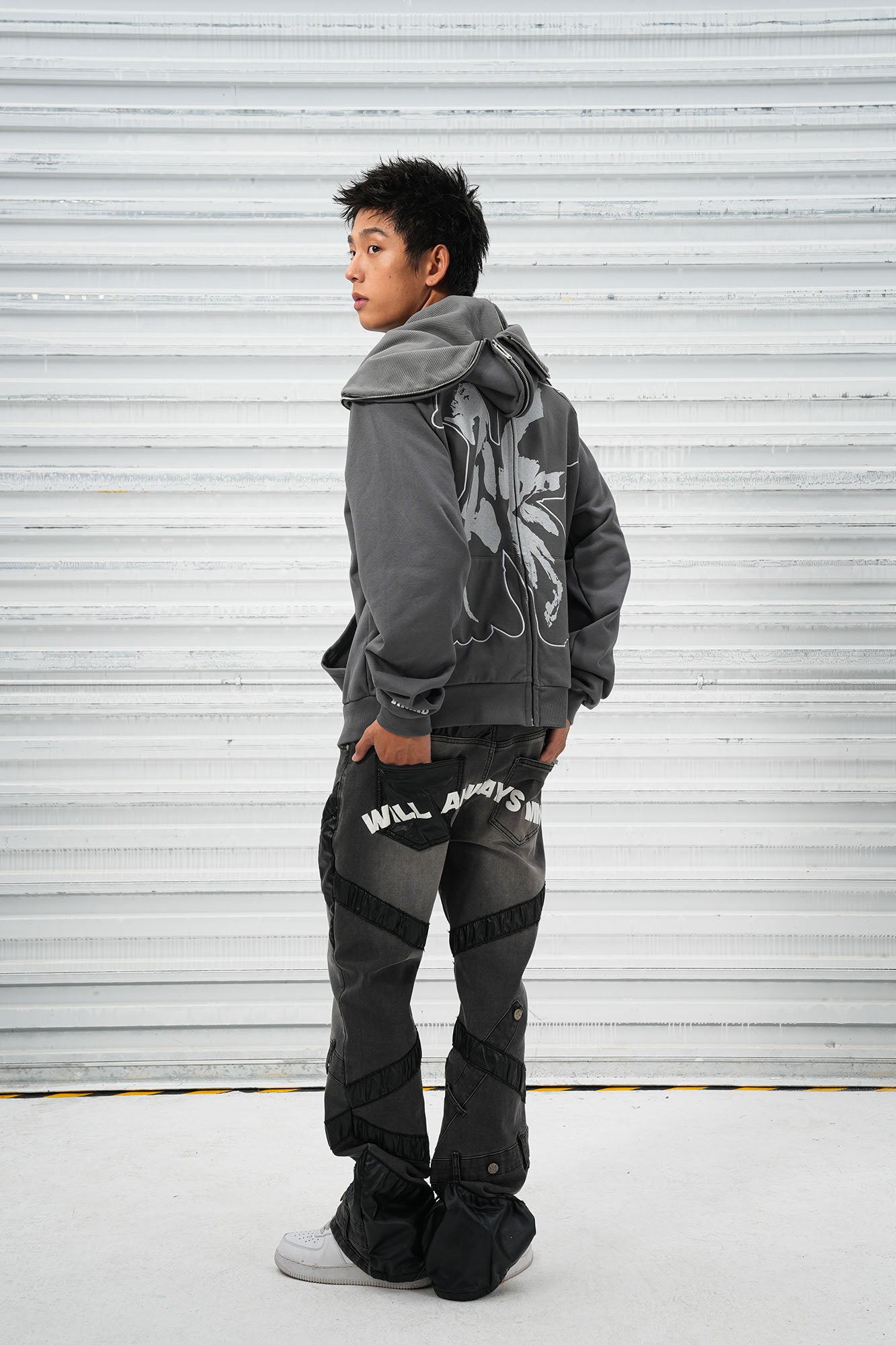 VINKID Reversible Arabic Script Pigeon Hooded Jacket