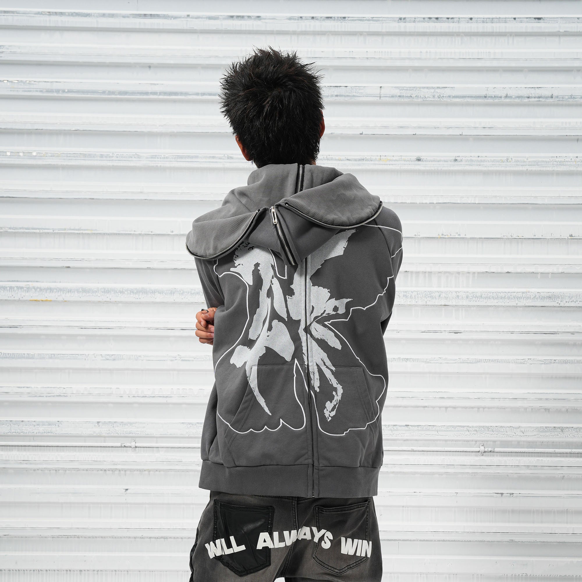 VINKID Reversible Arabic Script Pigeon Hooded Jacket