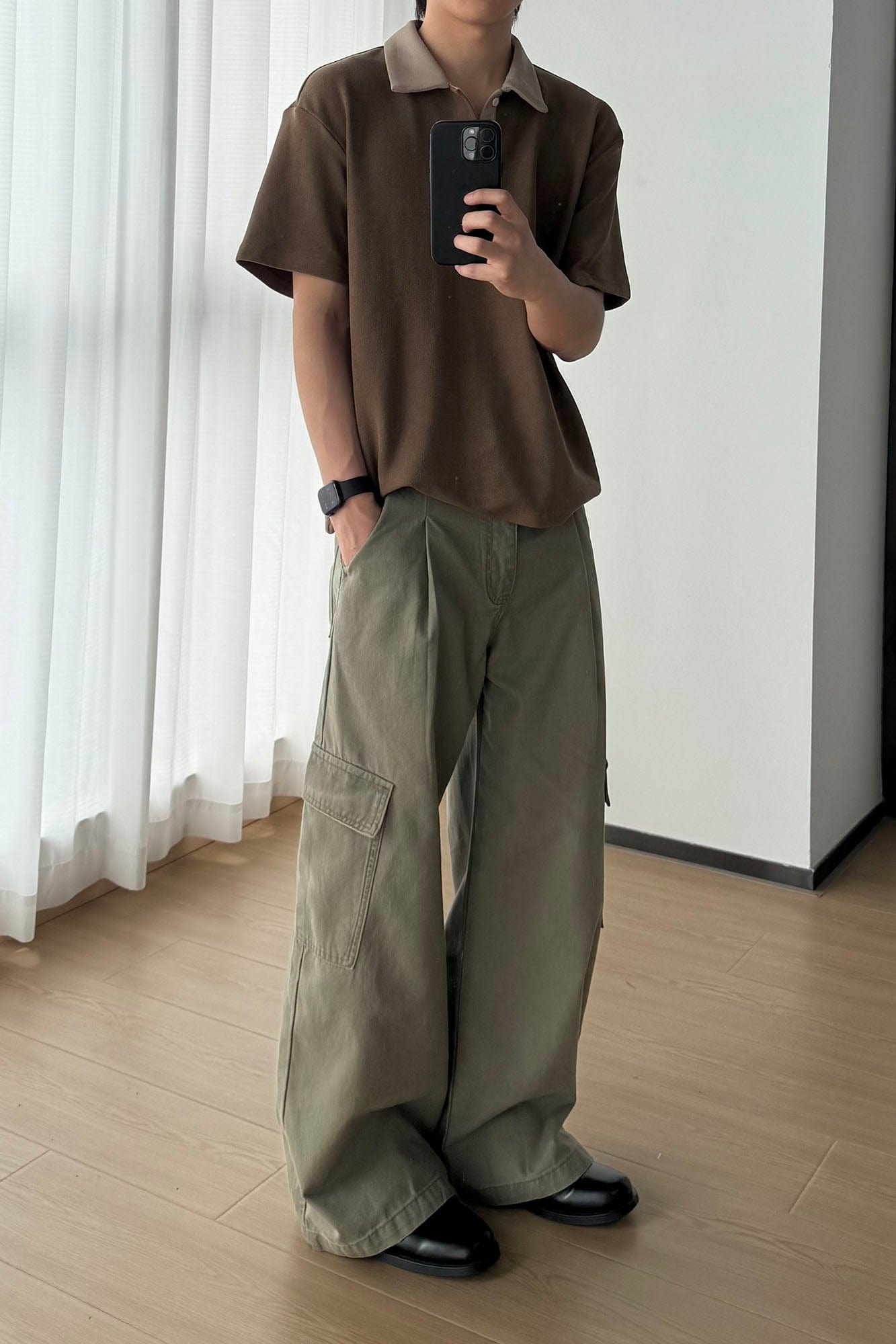 OKAYTHXBYE Pleated Utility Baggy Cargo Pants, premium urban and streetwear designers apparel on PROJECTISR.com, OKAYTHXBYE