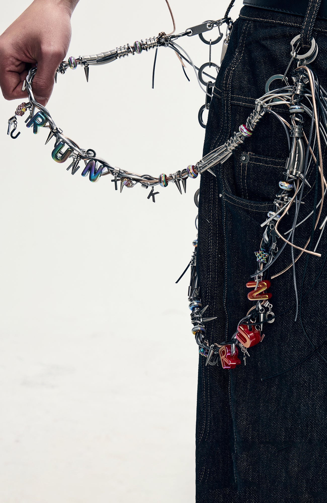 ILLUSORY Custom Letter Spiked Chain, premium urban and streetwear designers apparel on PROJECTISR.com, ILLUSORY