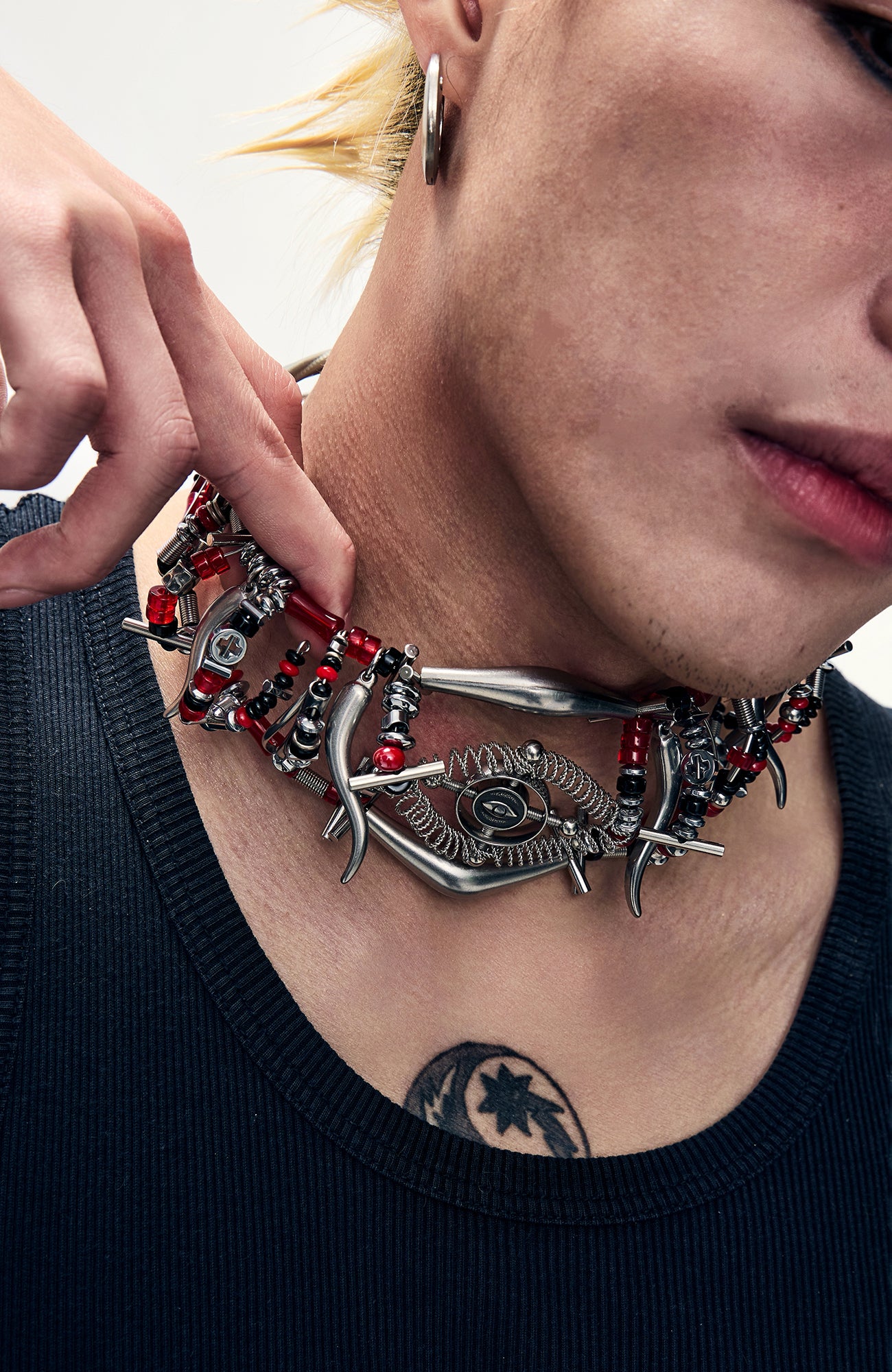 ILLUSORY Red-Eye Mechanism Choker, premium urban and streetwear designers apparel on PROJECTISR.com, ILLUSORY
