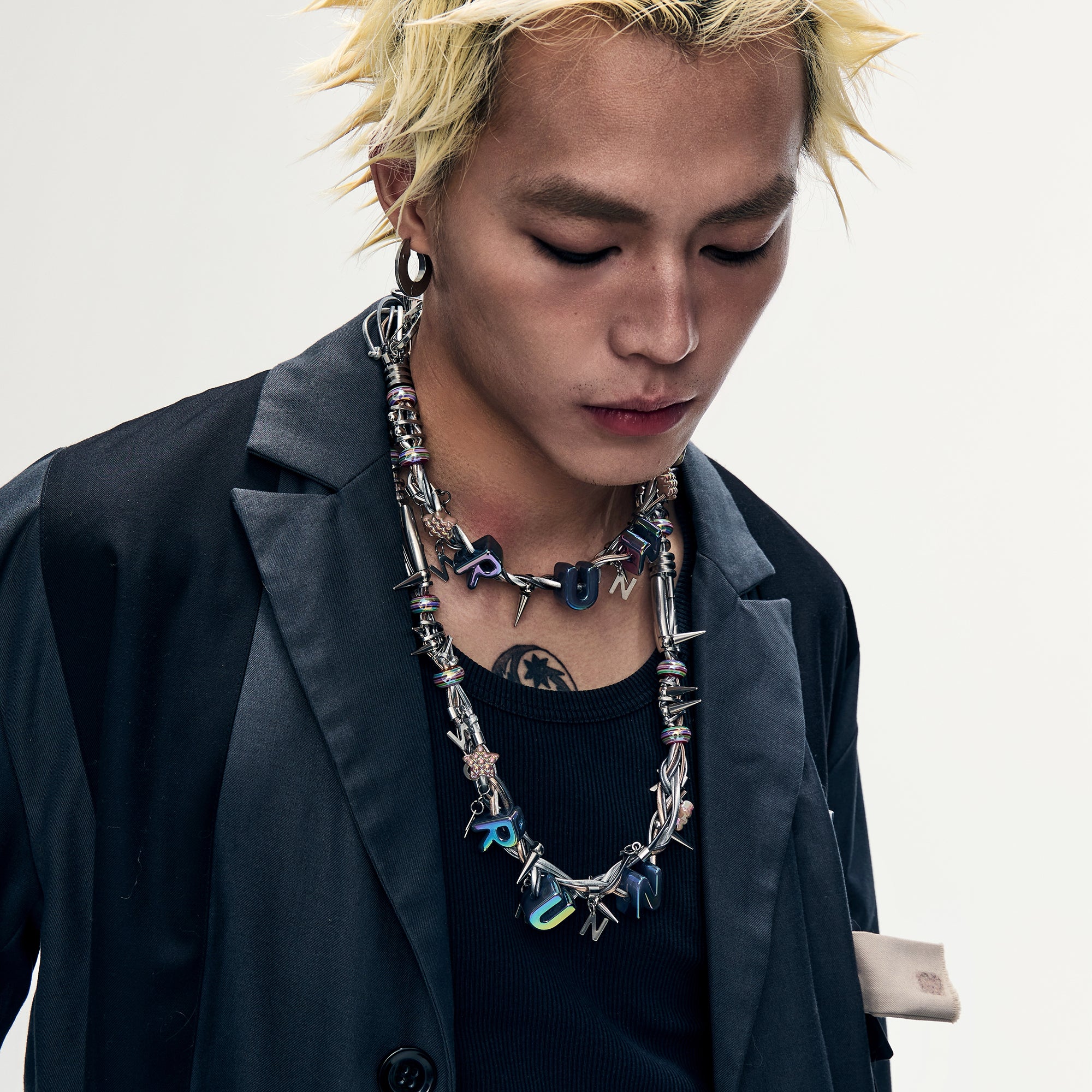 ILLUSORY Custom Letter Spiked Chain, premium urban and streetwear designers apparel on PROJECTISR.com, ILLUSORY