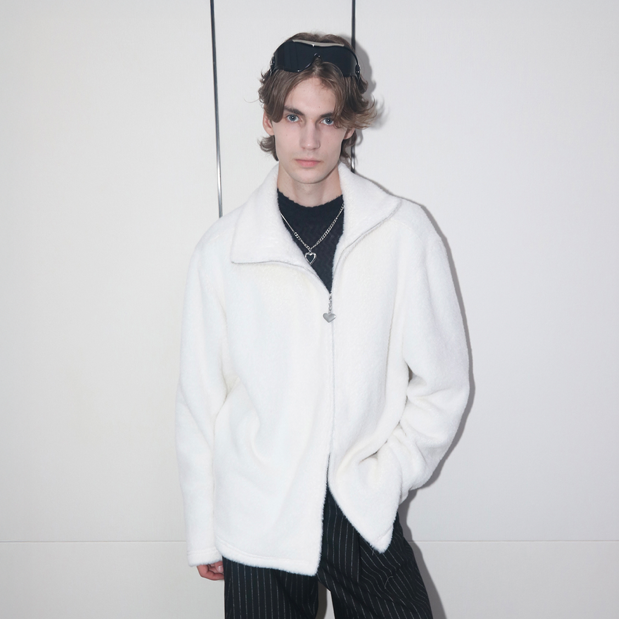 ASSEEN Asym-Zip Mohair Cardigan