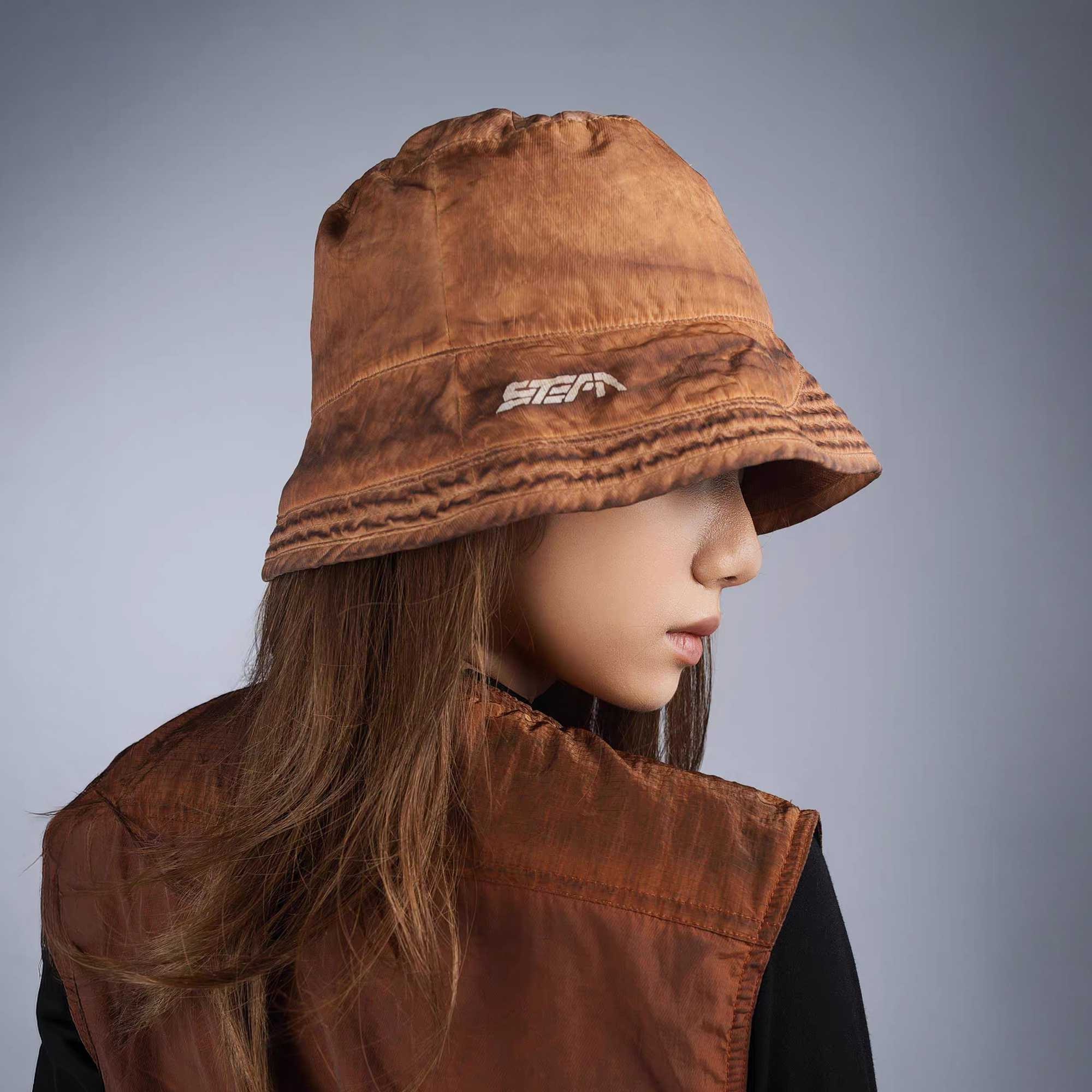 STEAM Washed Distressed Bucket Hat