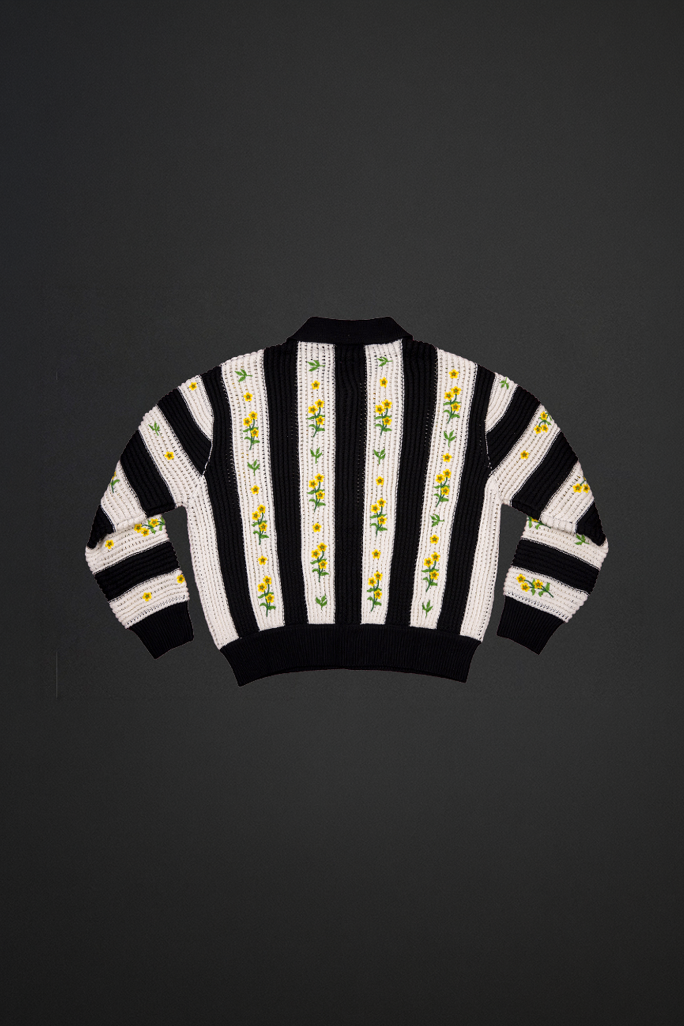 NIANJIUYIKOUER Floral Embroidered Contrast Collar Cardigan, premium urban and streetwear designers apparel on PROJECTISR.com, NIANJIUYIKOUER