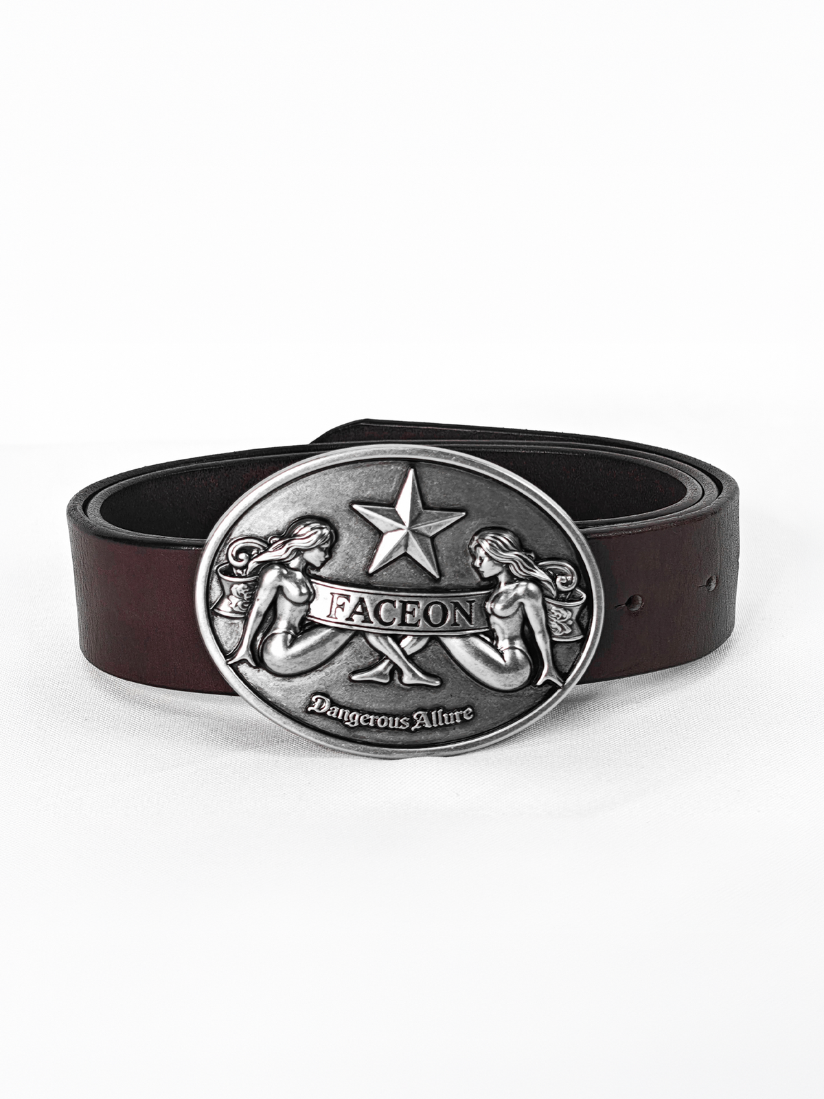 FACEONLAB Gemini Embossed Buckle Retro Faux Leather Belt