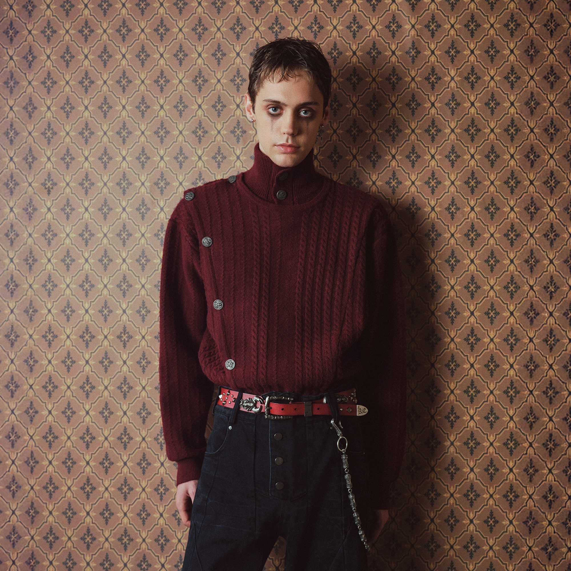 RICHILL Asym Buttoned Cable-Knit Sweater, premium urban and streetwear designers apparel on PROJECTISR.com, RICHILL