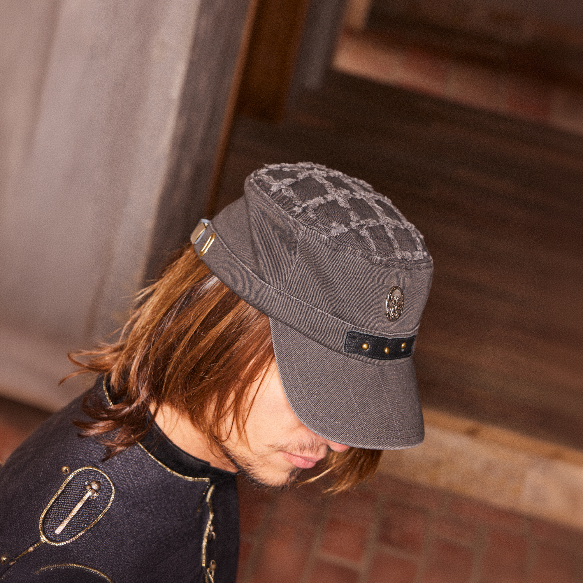 RICHILL Studded Coin Patch Military Cap, premium urban and streetwear designers apparel on PROJECTISR.com, RICHILL
