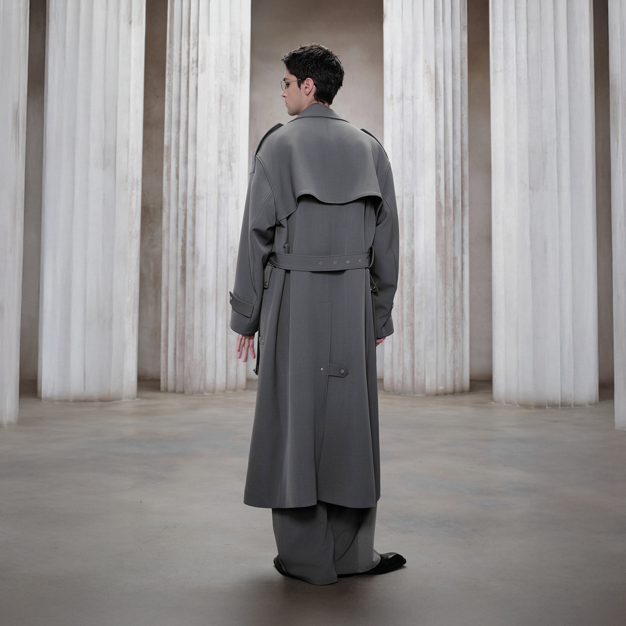 着丈124cm】Super Long Trench Coat / Gray 着丈124cm】Super Long