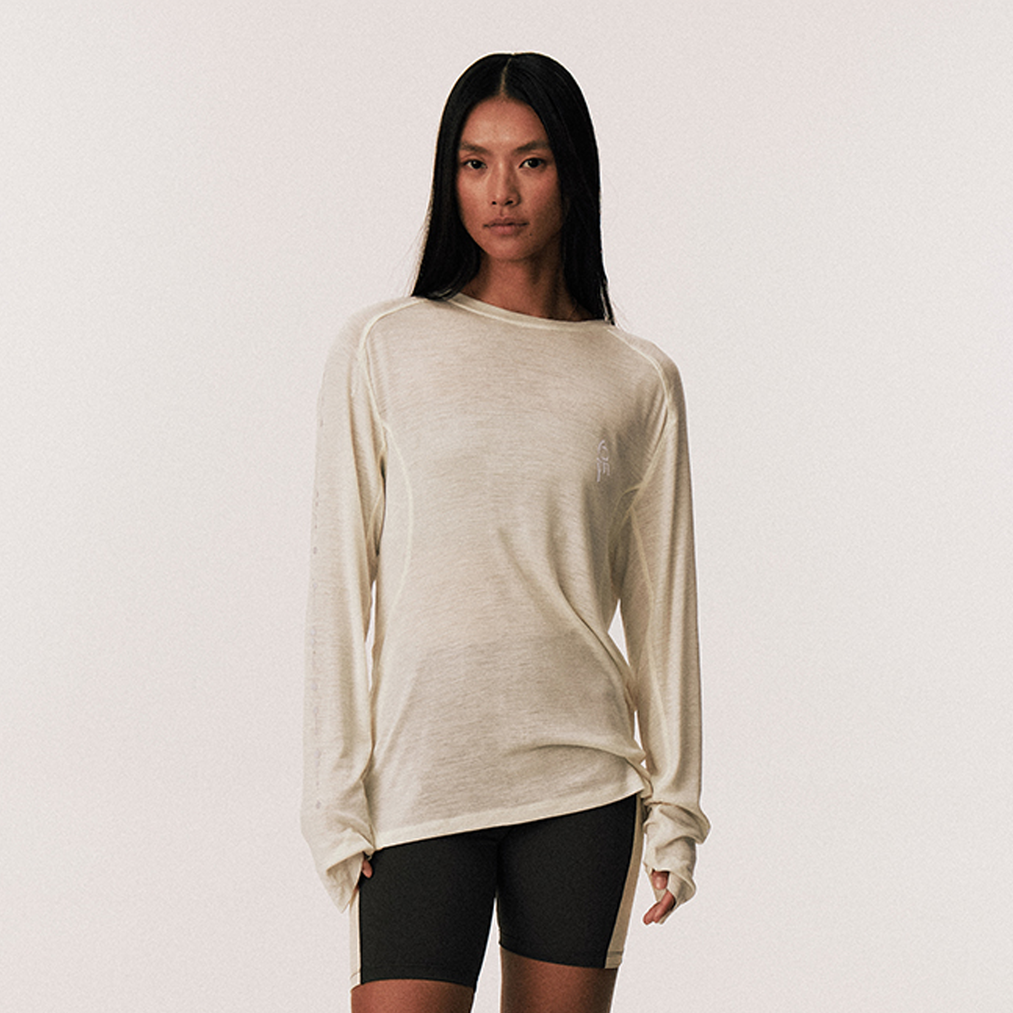 CONPCONP Cosmic Echo Graphic Long-Sleeve Tee White