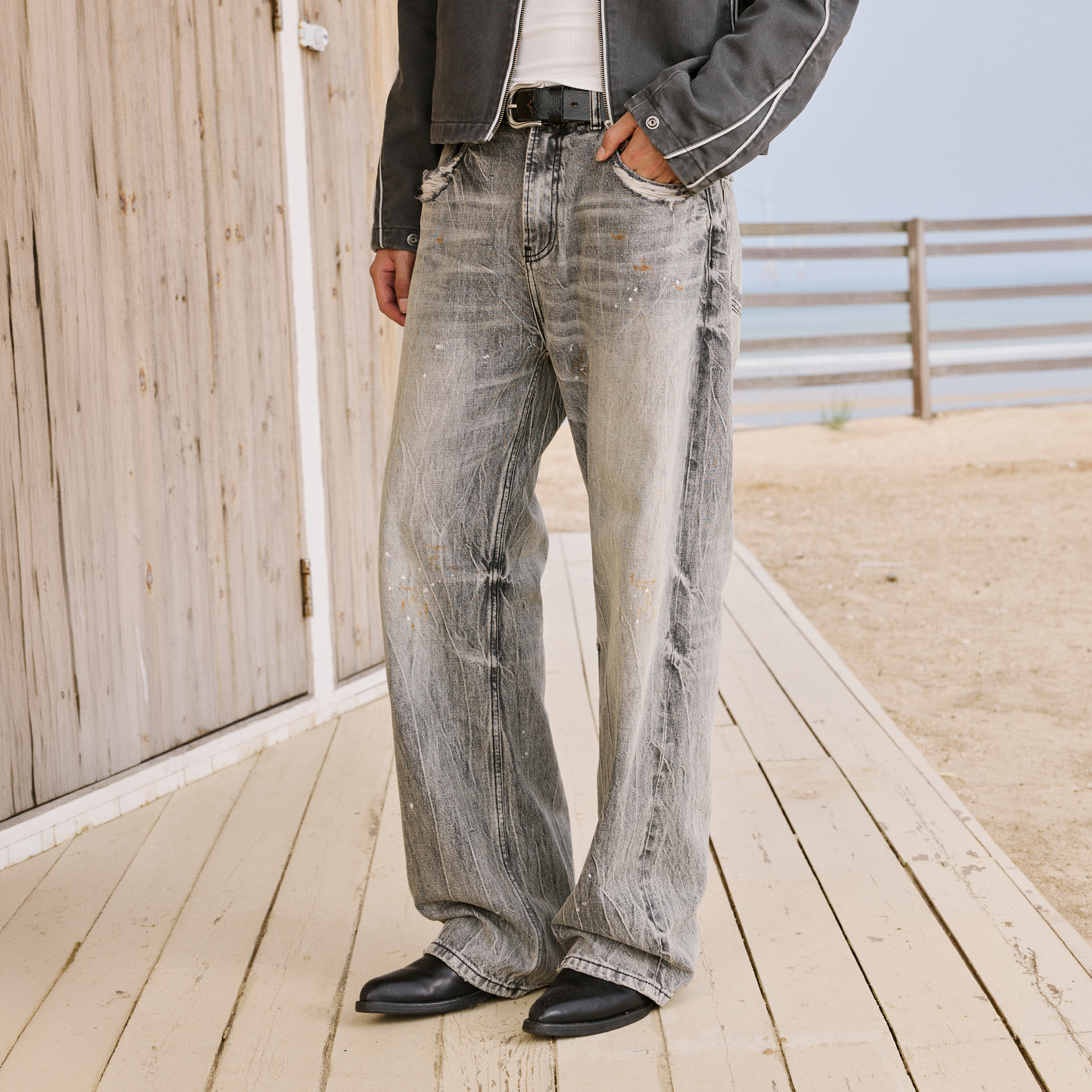 IN EXISTENCE Selvedge Slub Yarn Straight-Leg Jeans