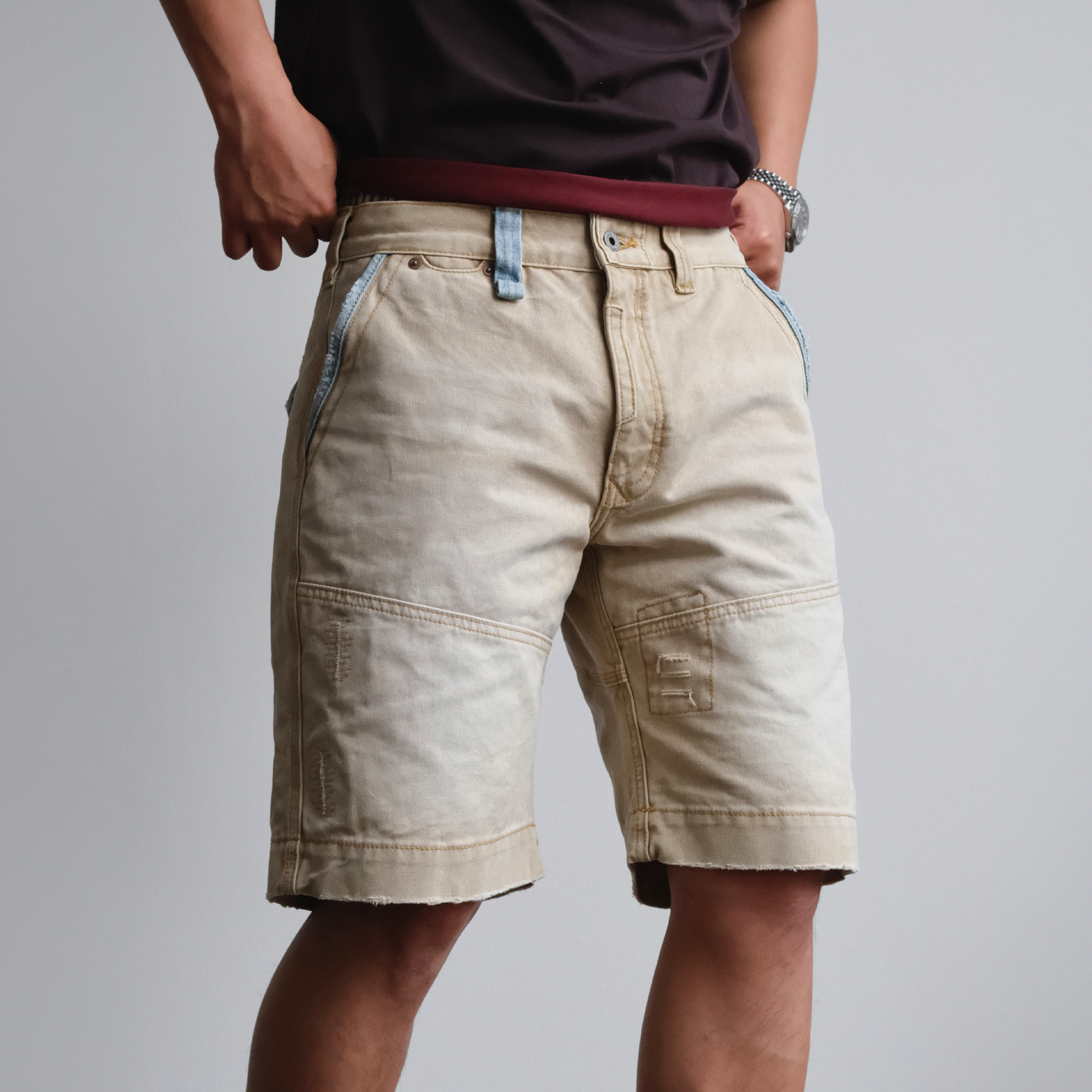 NEIGBORL Retro Washed Spliced Shorts