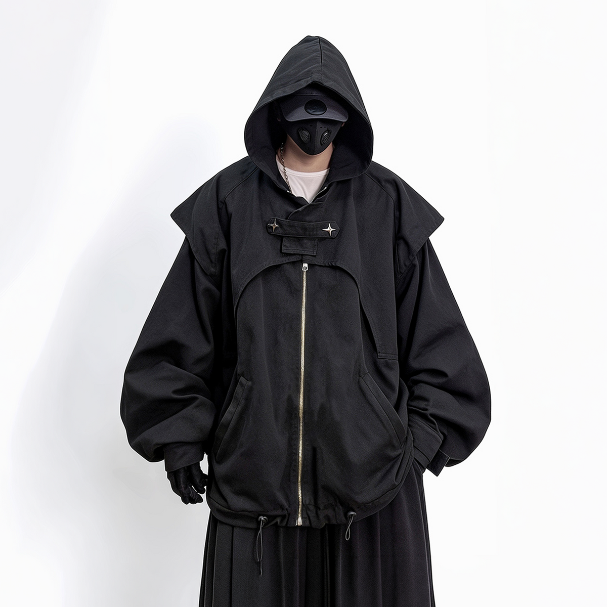 UUCSCC Retro Hip-Hop Oversized Hooded Jacket, premium urban and streetwear designers apparel on PROJECTISR.com, UUCSCC