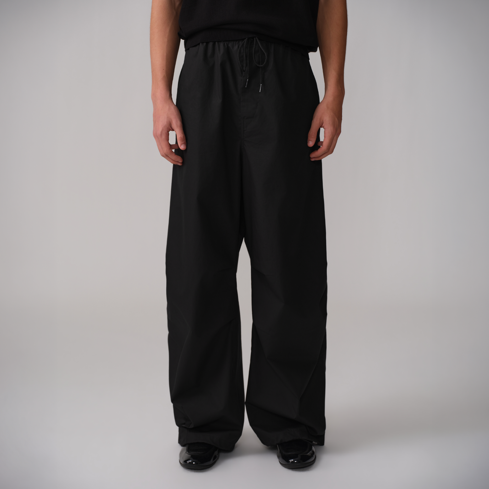 OPICLOTH Pleated Drawstring Parachute Pants, premium urban and streetwear designers apparel on PROJECTISR.com, OPICLOTH