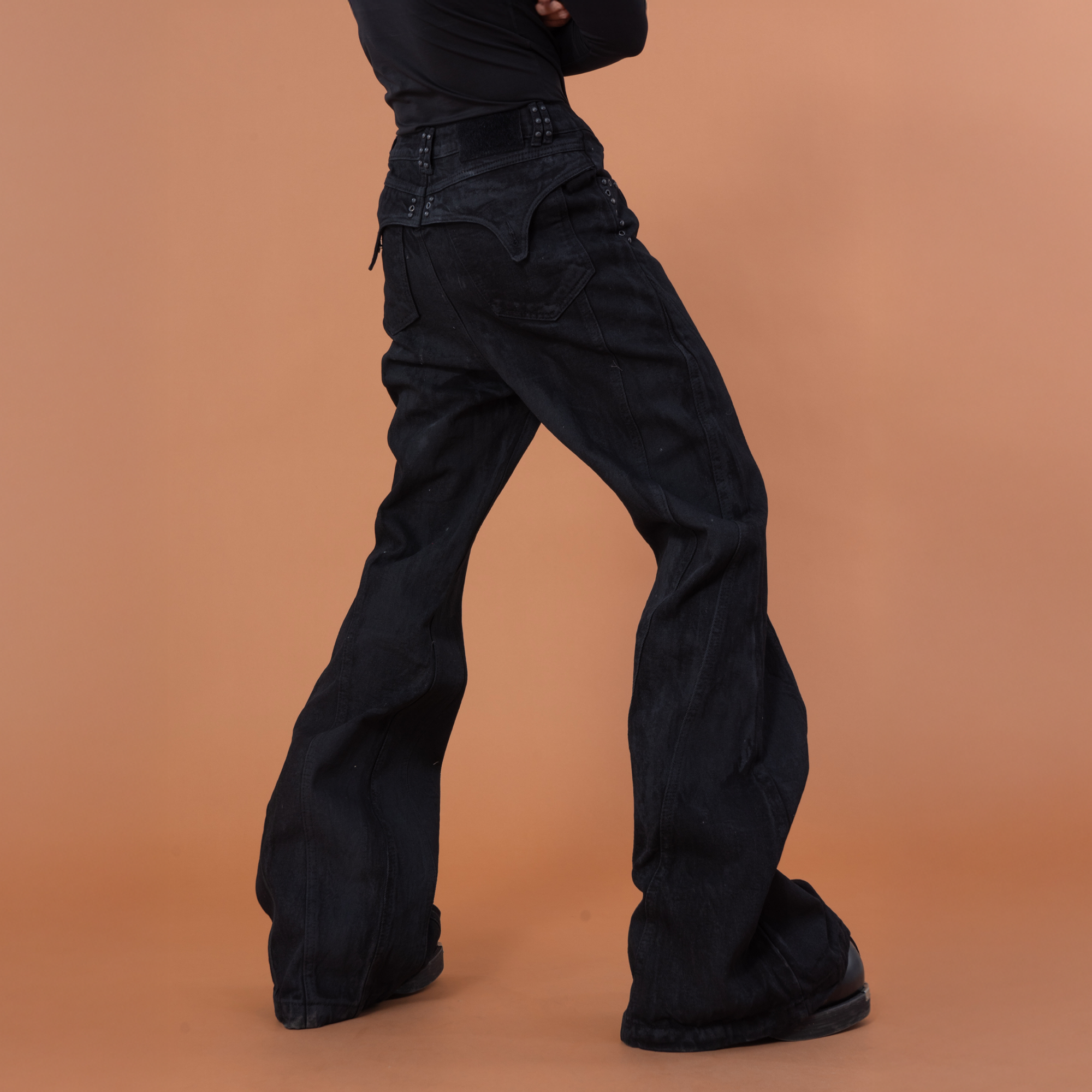 CLP Panel Studded Flared Jeans