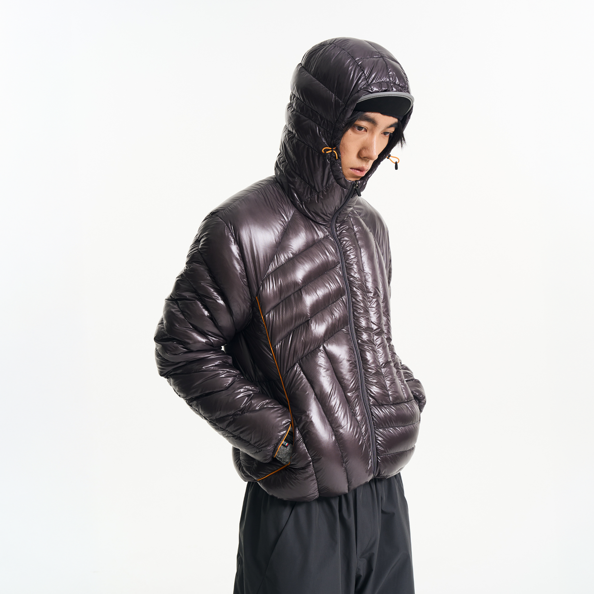 HALCYON Splash-Proof Ribbed Hooded Down Jacket, premium urban and streetwear designers apparel on PROJECTISR.com, HALCYON