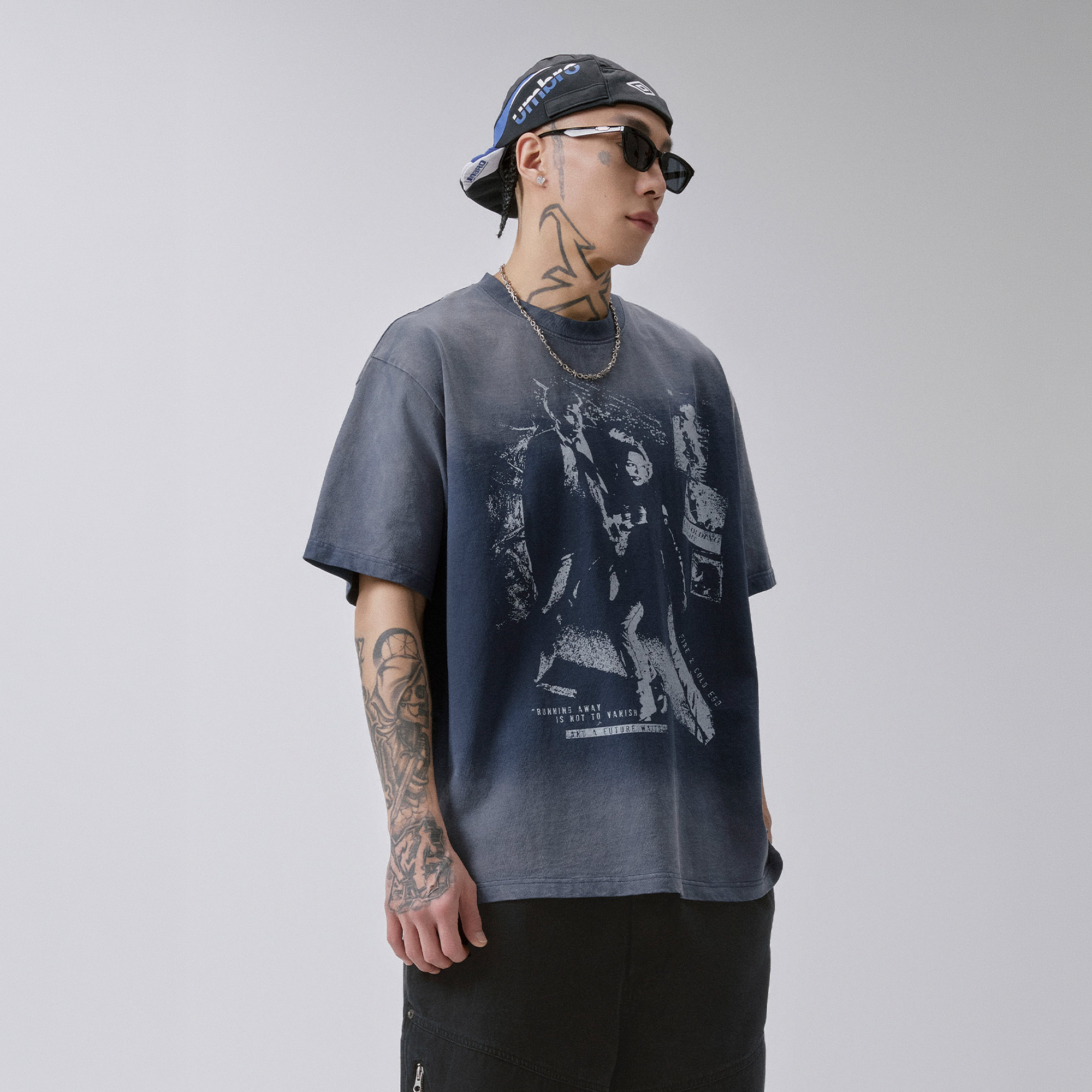 F2CE Gradient Washed Portrait Graphic T-Shirt