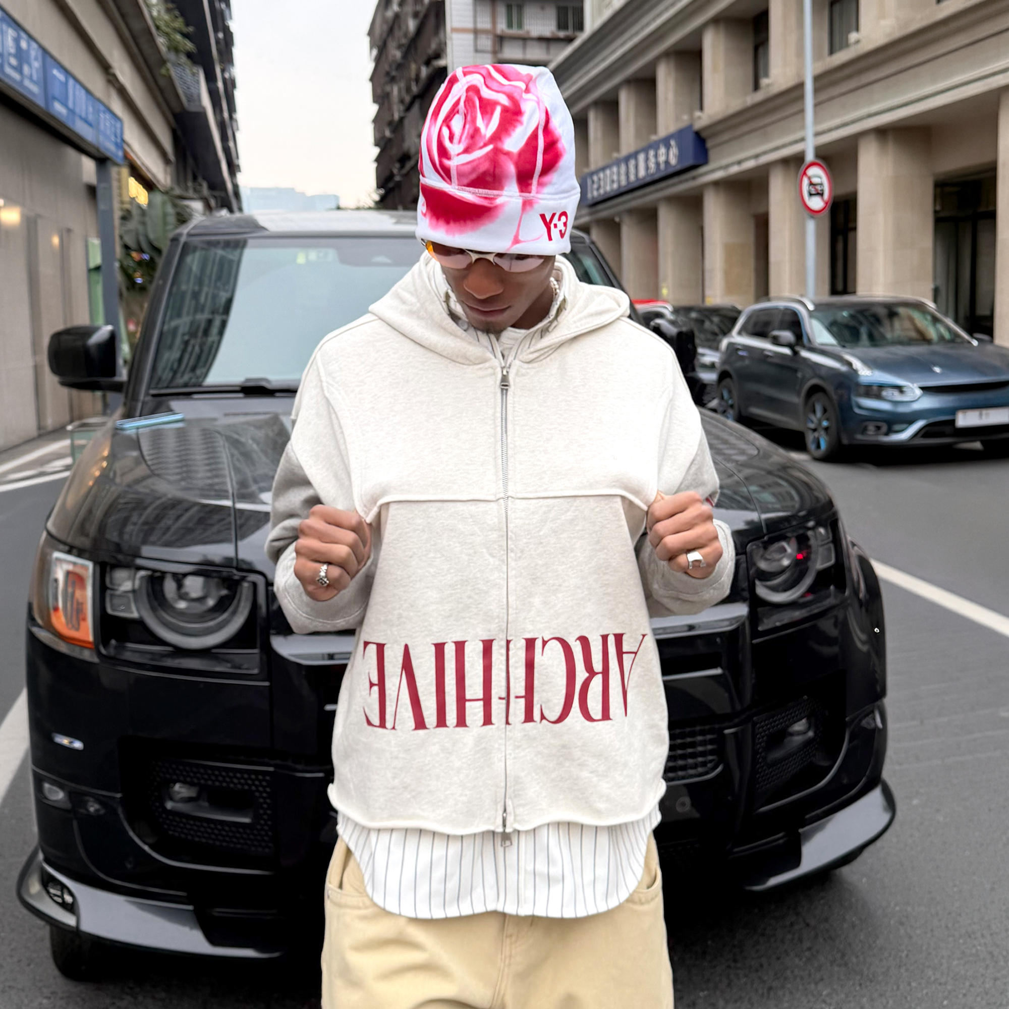 STEEPC Spliced Two-Tone Graphic Hooded Jacket, premium urban and streetwear designers apparel on PROJECTISR.com, STEEPC