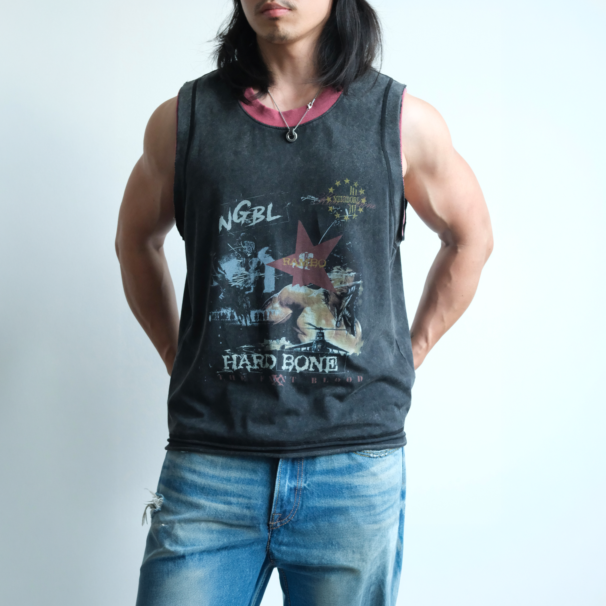NEIGBORL Retro Washed Graphic Tank Top