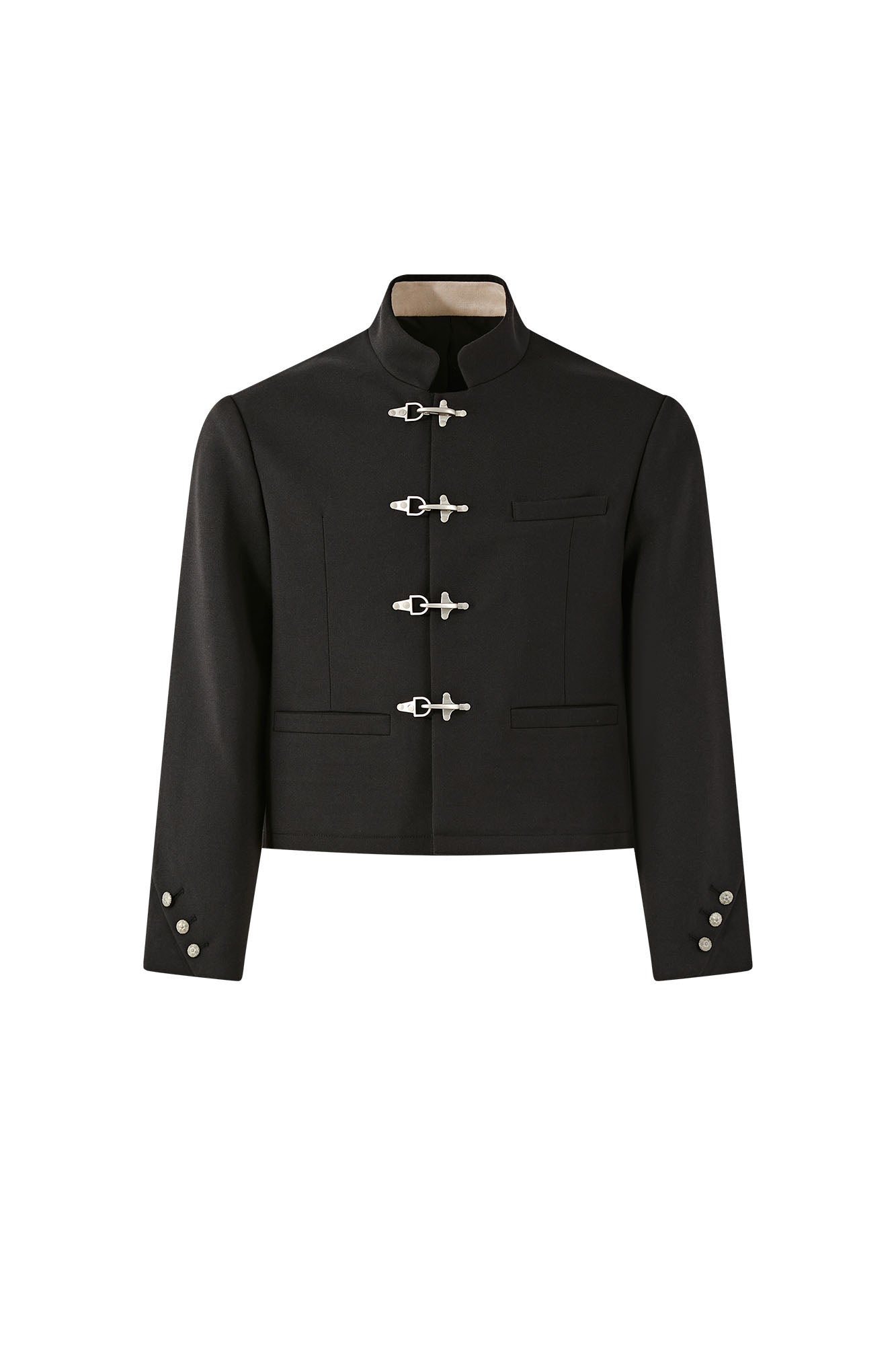 PASET Frog Buckle Stand Collar Jacket