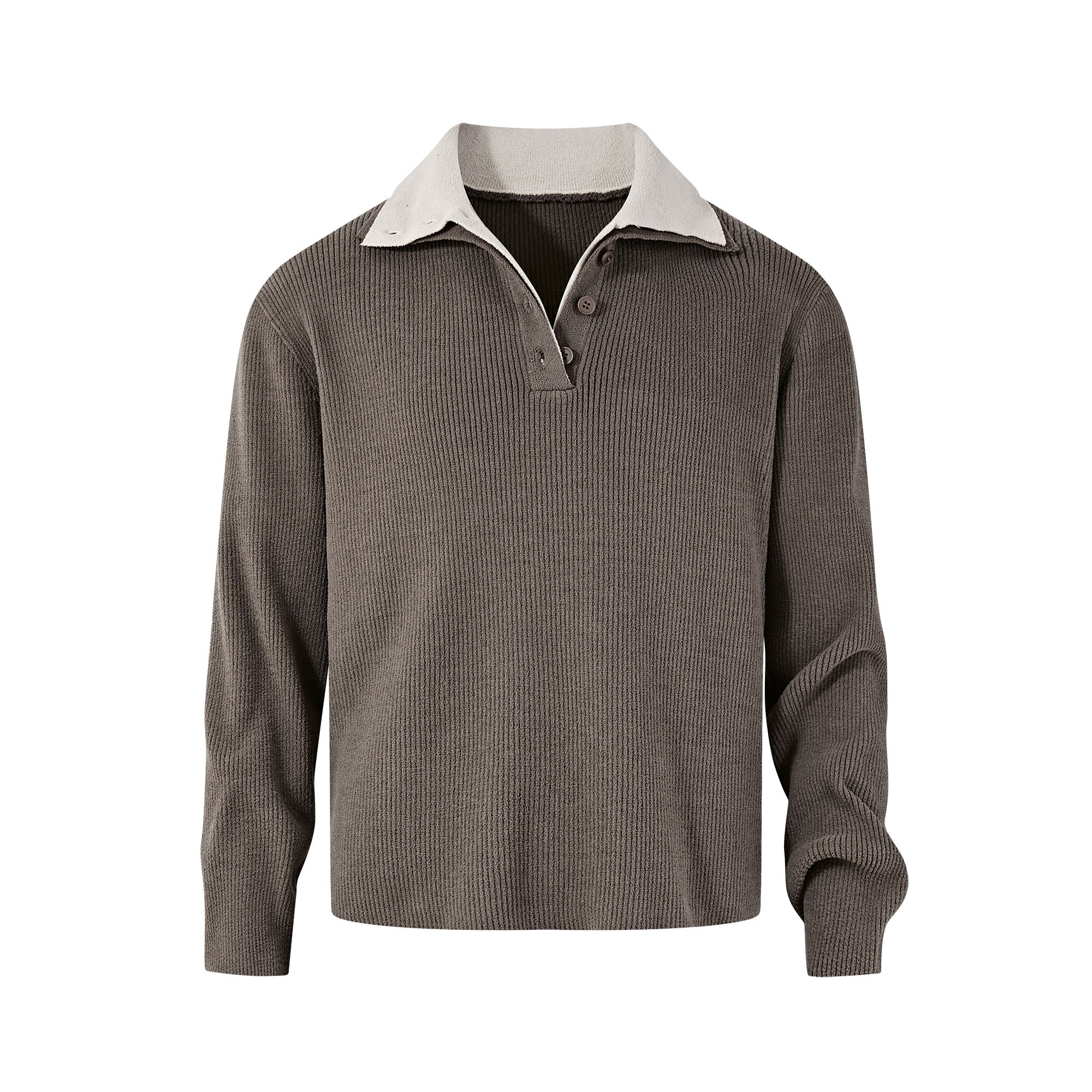 KREATE Contrast Layered Collar Ribbed Sweater, premium urban and streetwear designers apparel on PROJECTISR.com, KREATE
