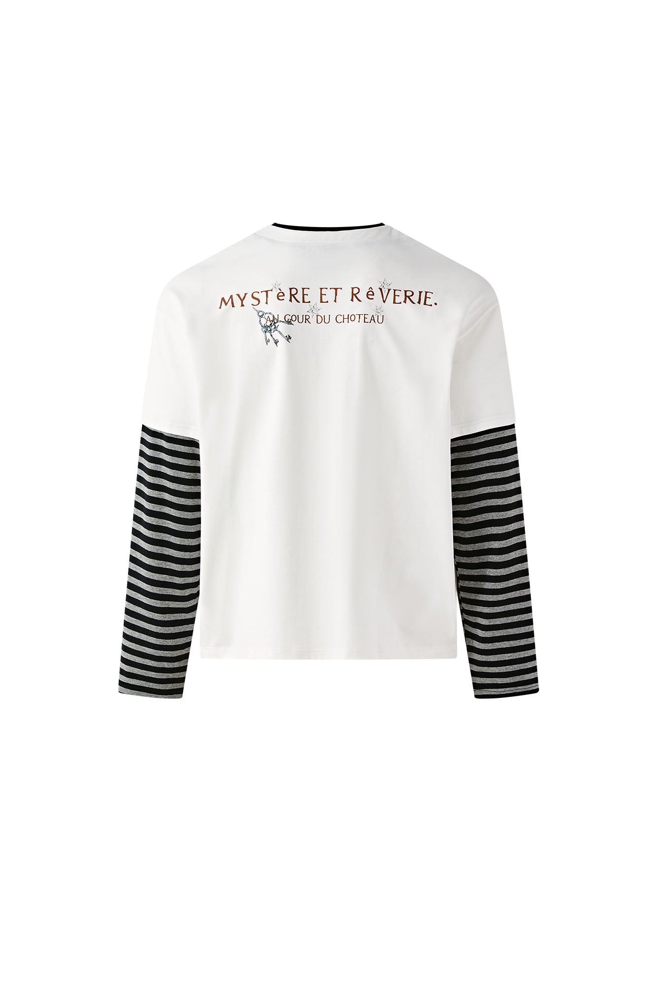 PASET Layered Stripe Graphic Long-Sleeve Tee