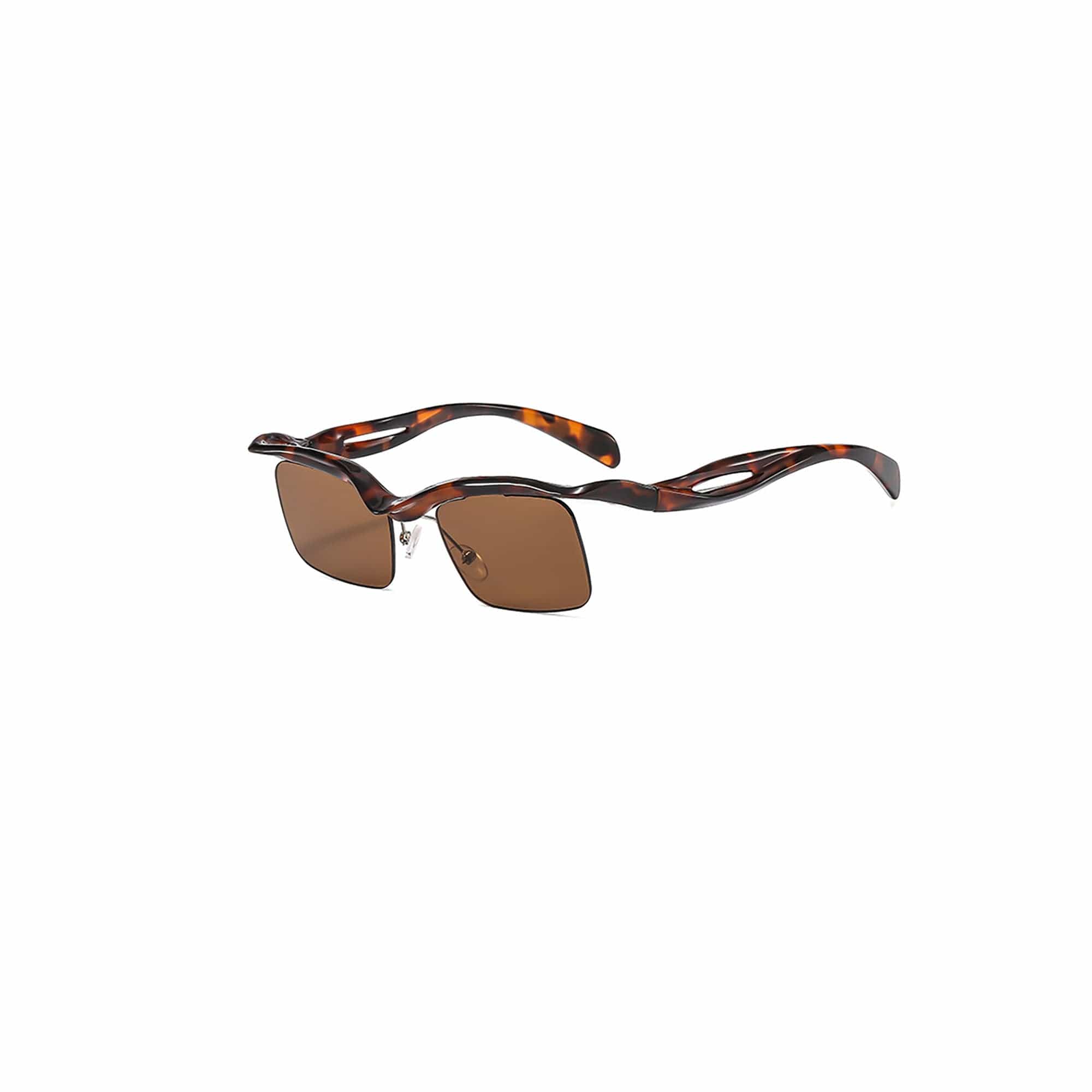 DAMAGE ASIA Streamline Arms Half-Rim Tint Sunglasses