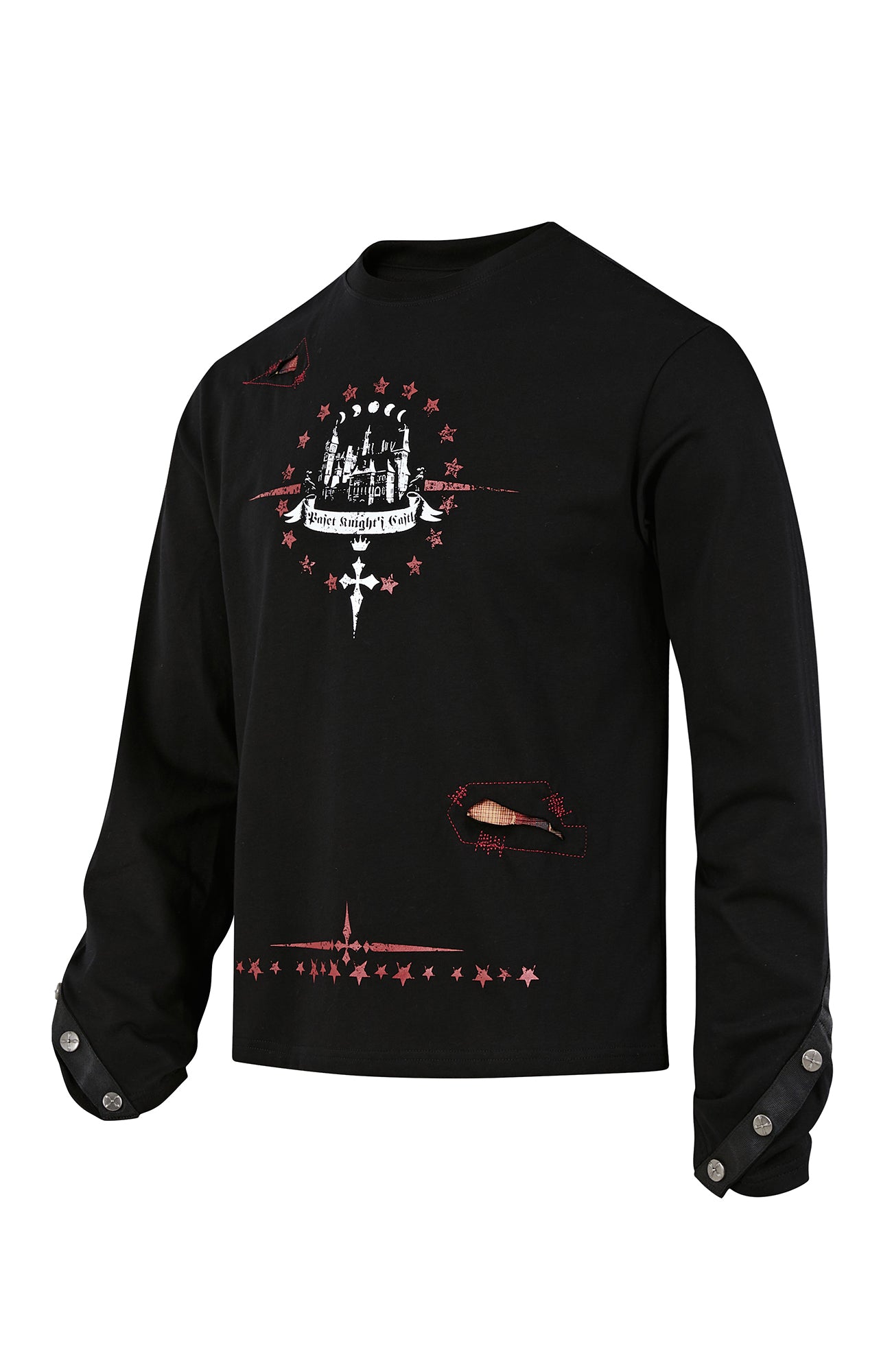 PASET Button Cuff Gothic Graphic Long-Sleeve Tee