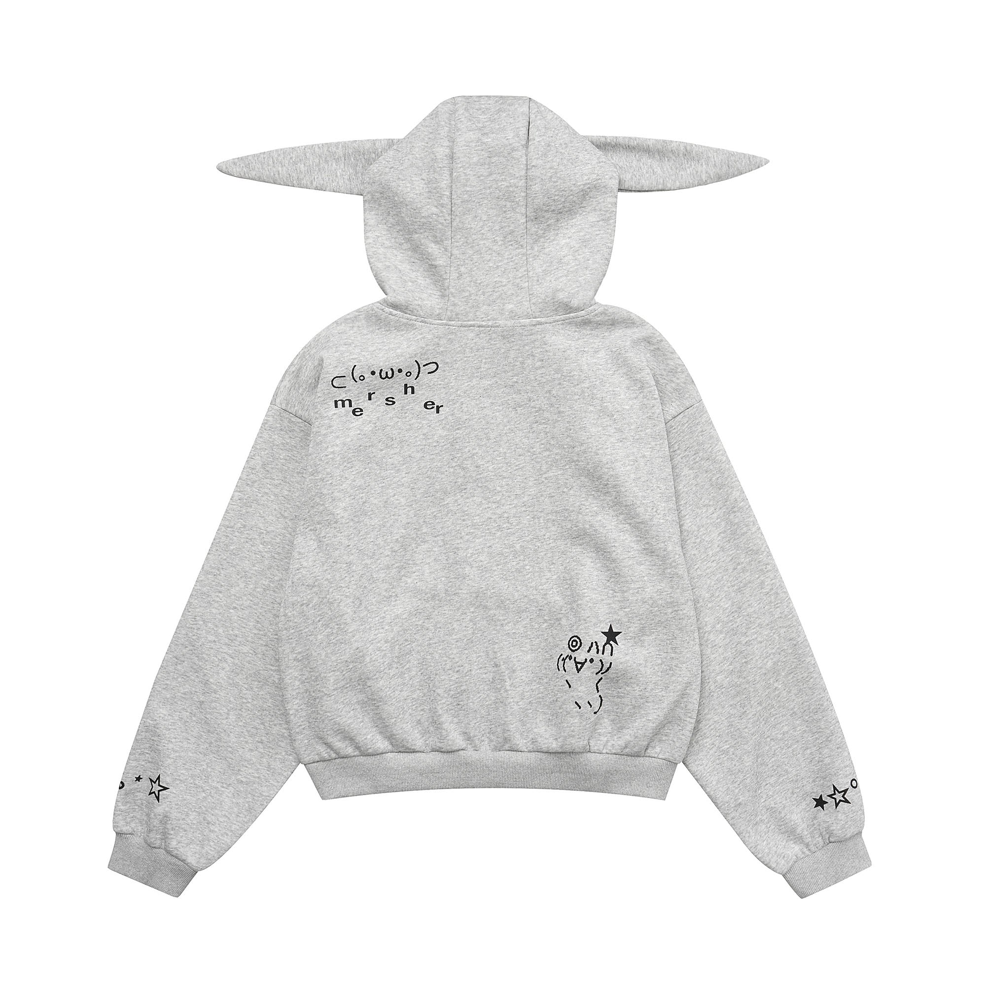 CLP Rabbit Ear Doodle Zip-Up Hoodie