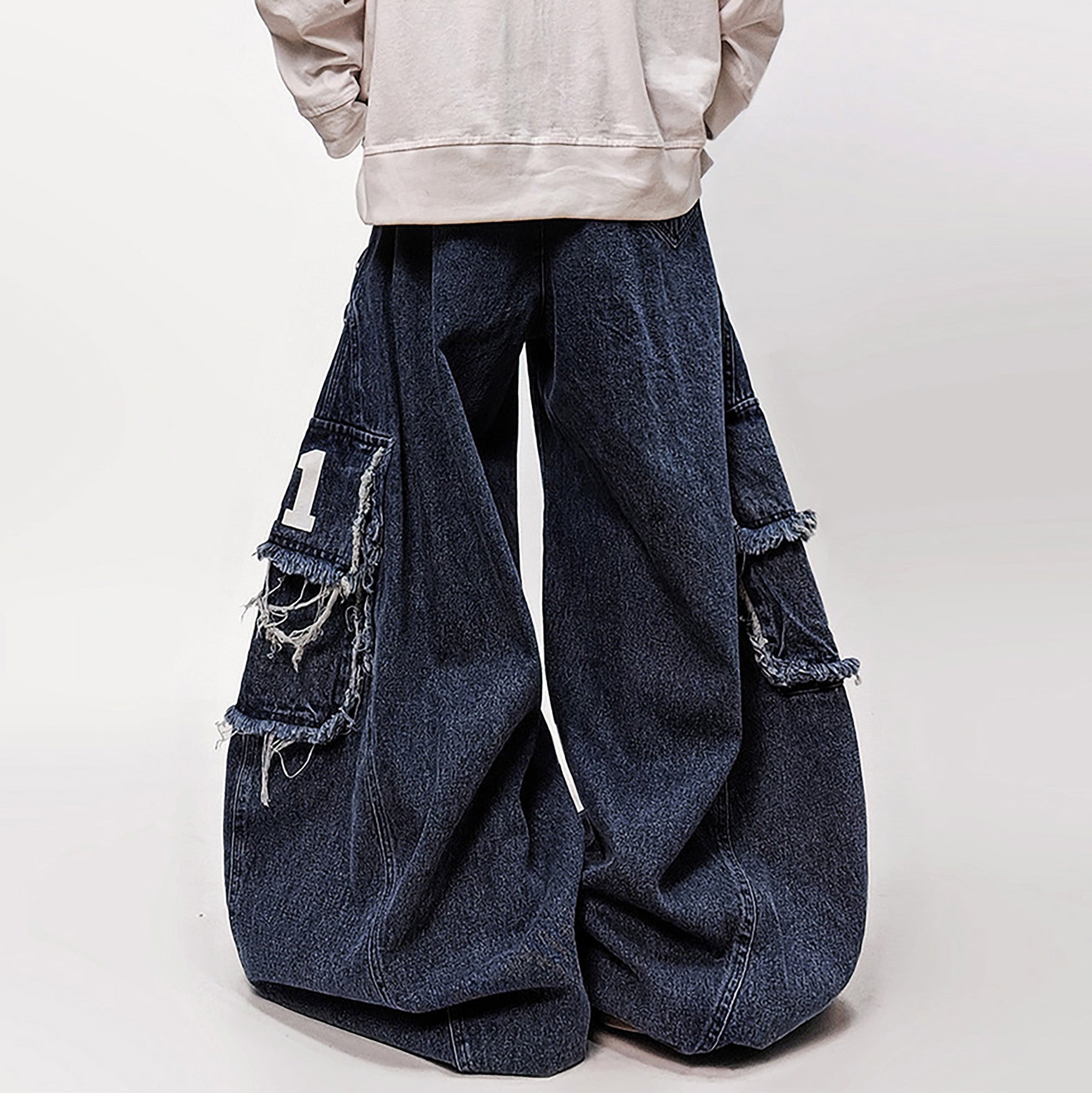 UUCSCC Retro Wide-Leg Straight Cargo Jeans