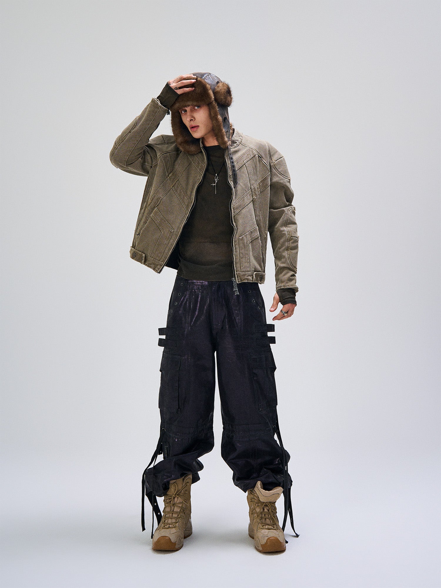 FLYERRER Panel Armor Moto Canvas Jacket, premium urban and streetwear designers apparel on PROJECTISR.com, FLYERRER