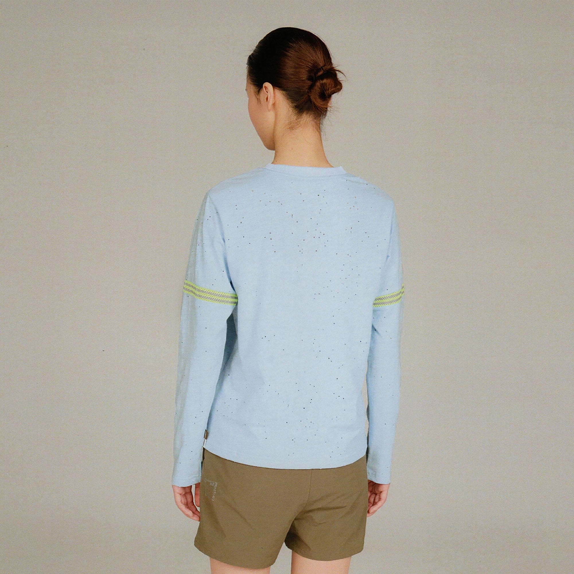 URBAN+FOREST Speckled Reflective Stripe Long-Sleeve Tee, premium urban and streetwear designers apparel on PROJECTISR.com, URBAN+FOREST