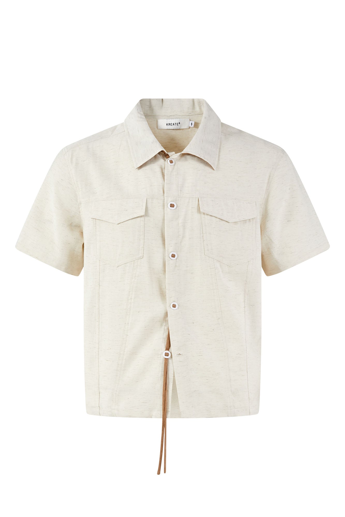 KREATE Contrast Collar Linen Half Shirt, premium urban and streetwear designers apparel on PROJECTISR.com, KREATE