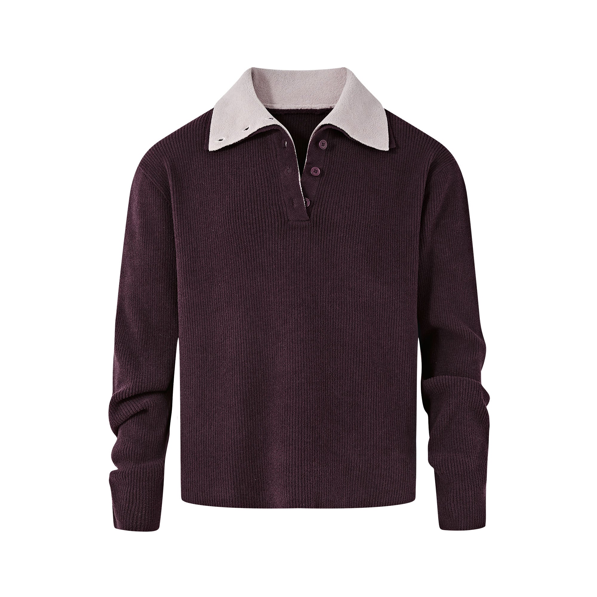 KREATE Contrast Layered Collar Ribbed Sweater, premium urban and streetwear designers apparel on PROJECTISR.com, KREATE