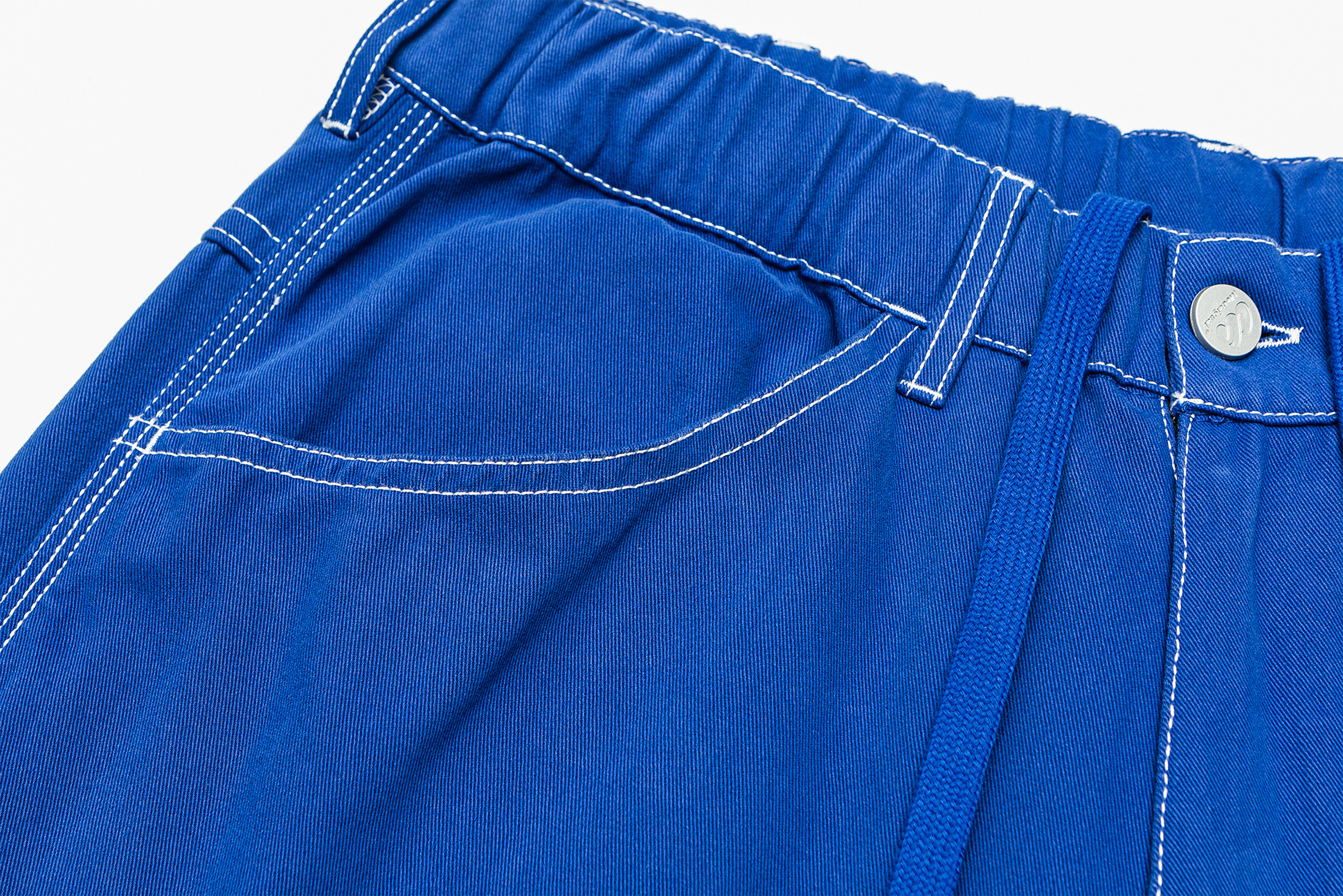 ME DA IGUAL Washed Contrast-Stitch Wide-Leg Pants