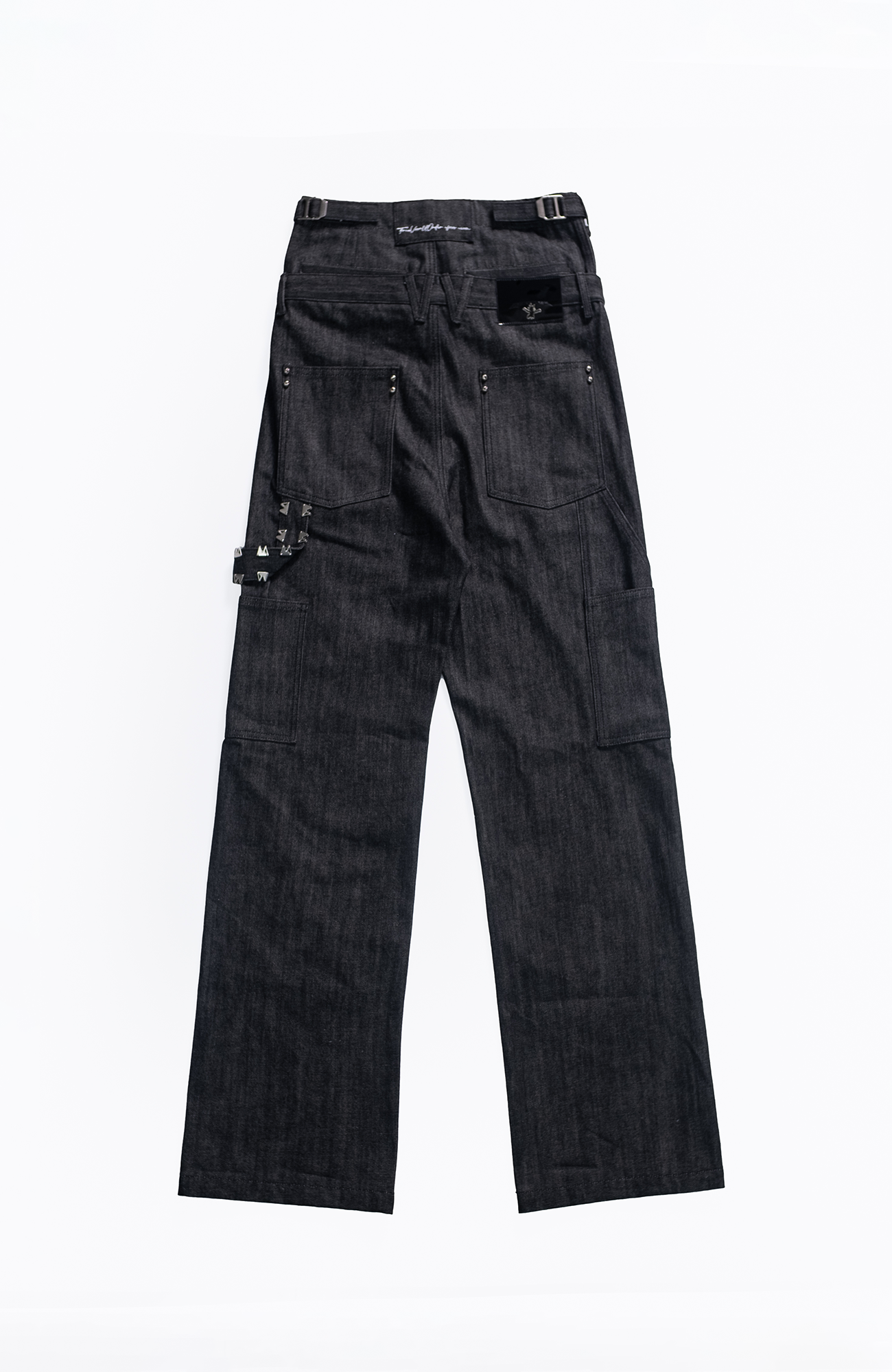 FVVO Layered-Waist Patterned Studded Jeans