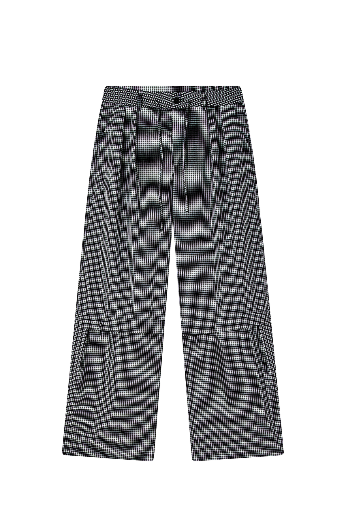 FMACM Detachable Plaid Straight-Leg Pants