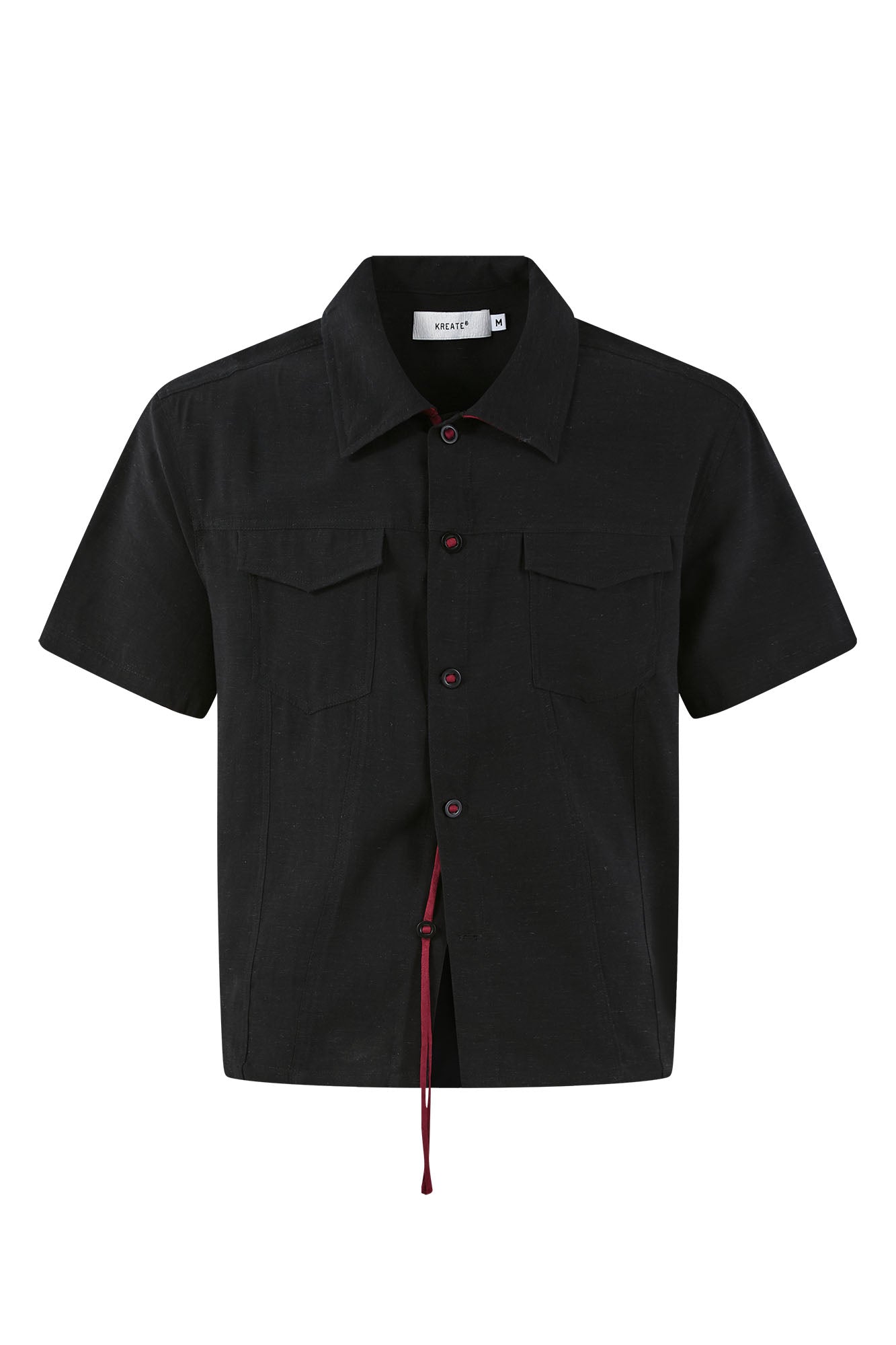 KREATE Contrast Collar Linen Half Shirt, premium urban and streetwear designers apparel on PROJECTISR.com, KREATE